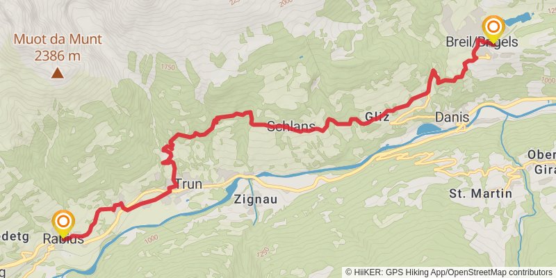 Camino Müstair-Geneva via Interlaken stage 14 Map