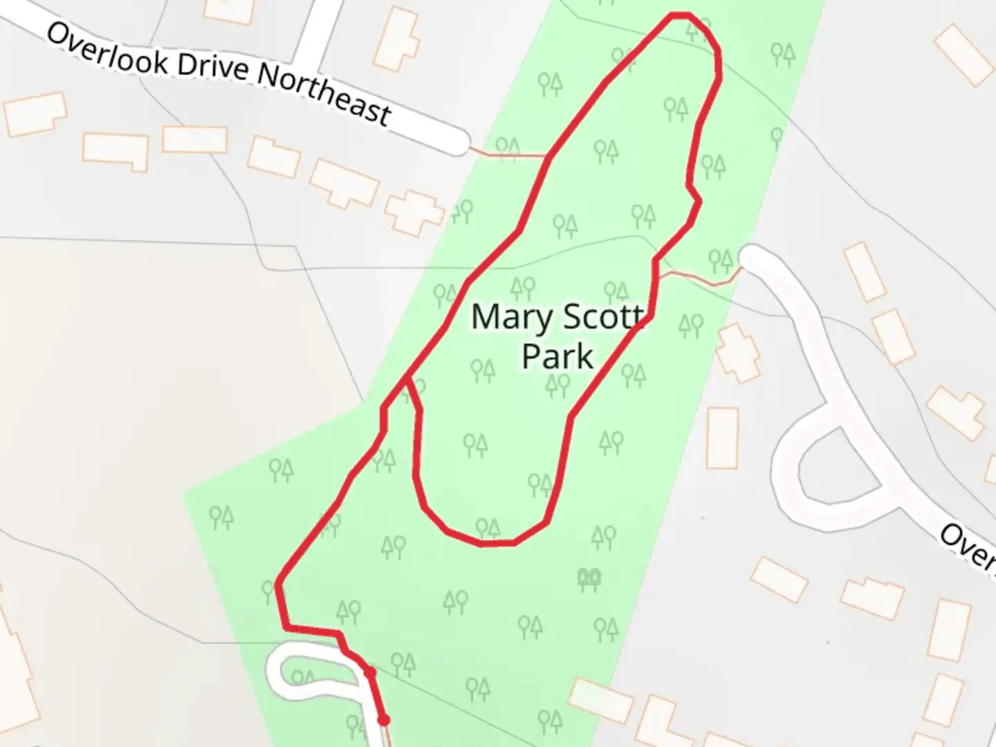 An image depicting the trail Mary Scott Nature Preserve Loop and its surrounding area.