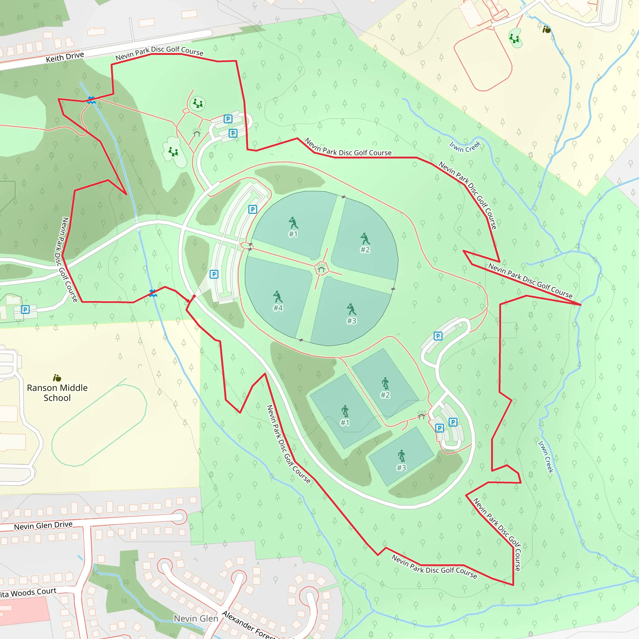 Nevin Regional Park Loop mobile static map