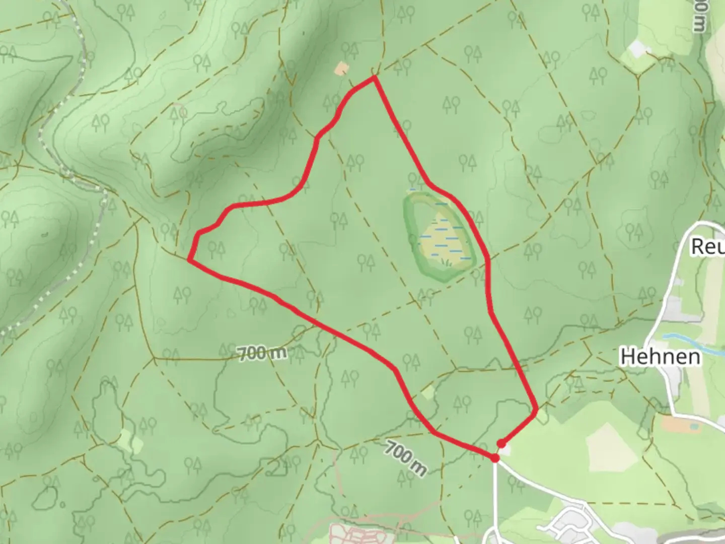An image depicting the trail Waldacker Loop and its surrounding area.