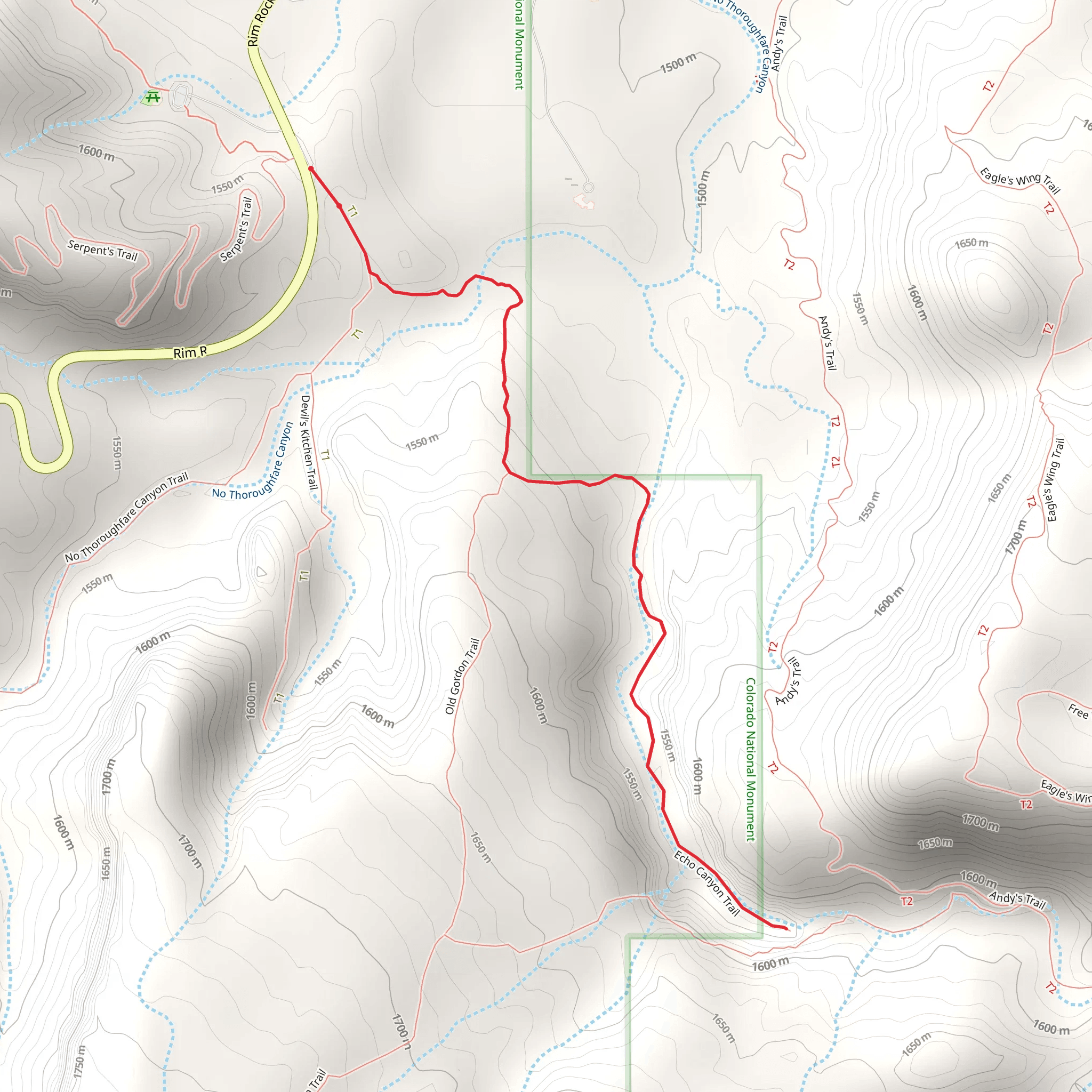 Echo Canyon Trail mobile static map