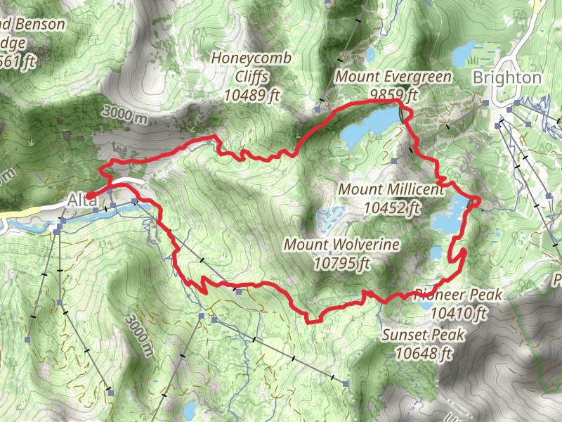 Twin Lakes Reservoir, Alta Brighton Trail and Catherine's Pass Trail
