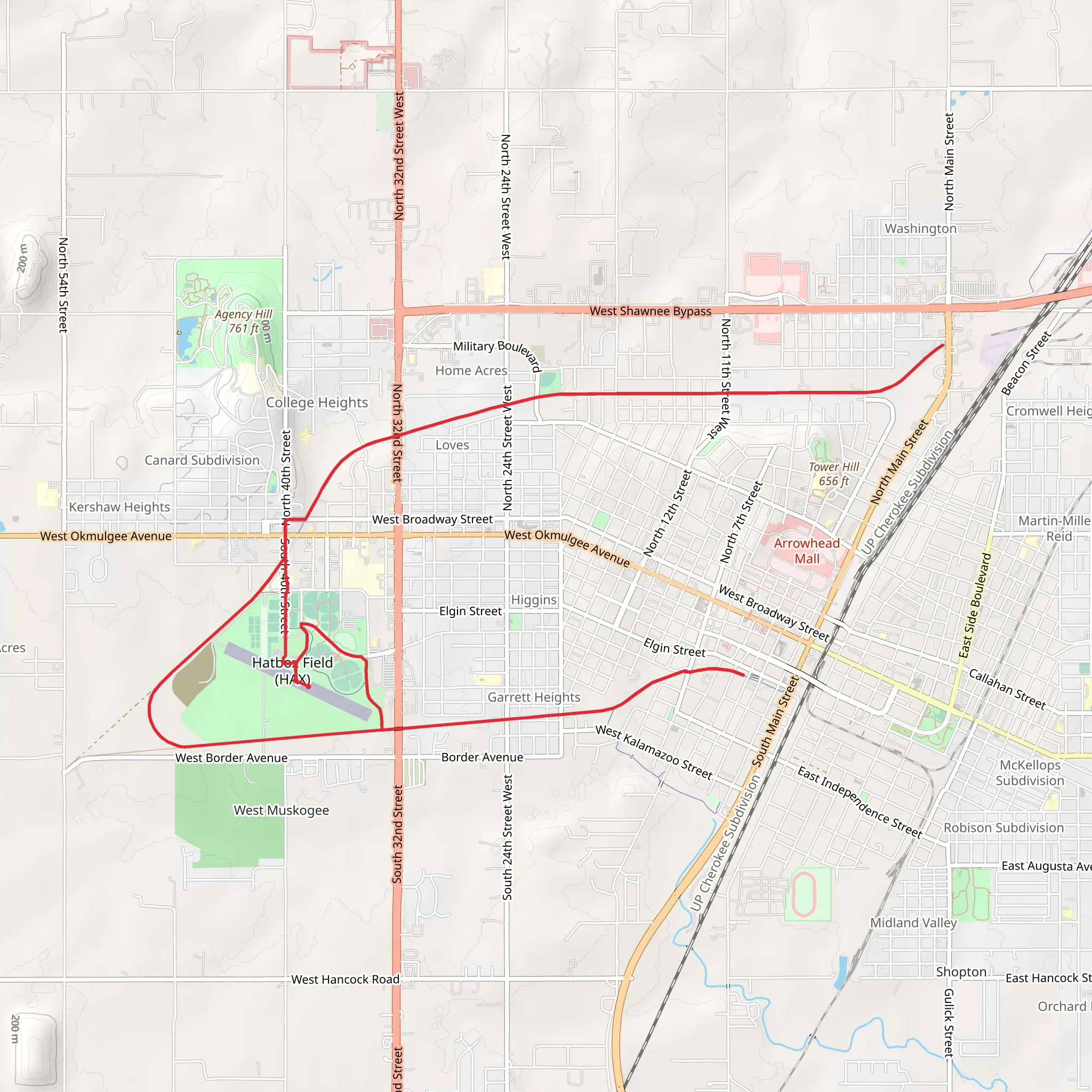 Hatbox Field, Gulick Park and Rooney Park mobile static map