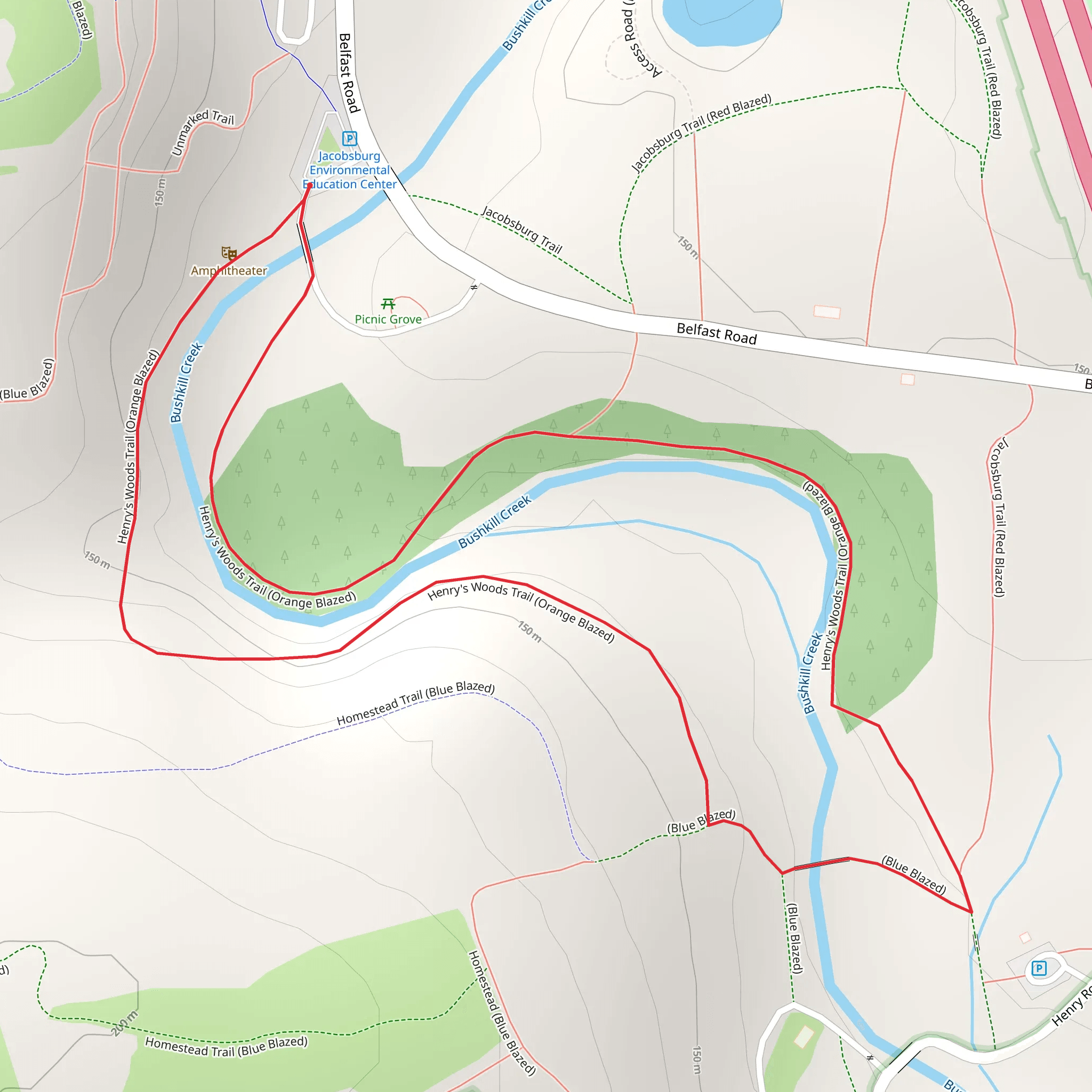 Bushkill Creek - Henry's Woods Trail mobile static map