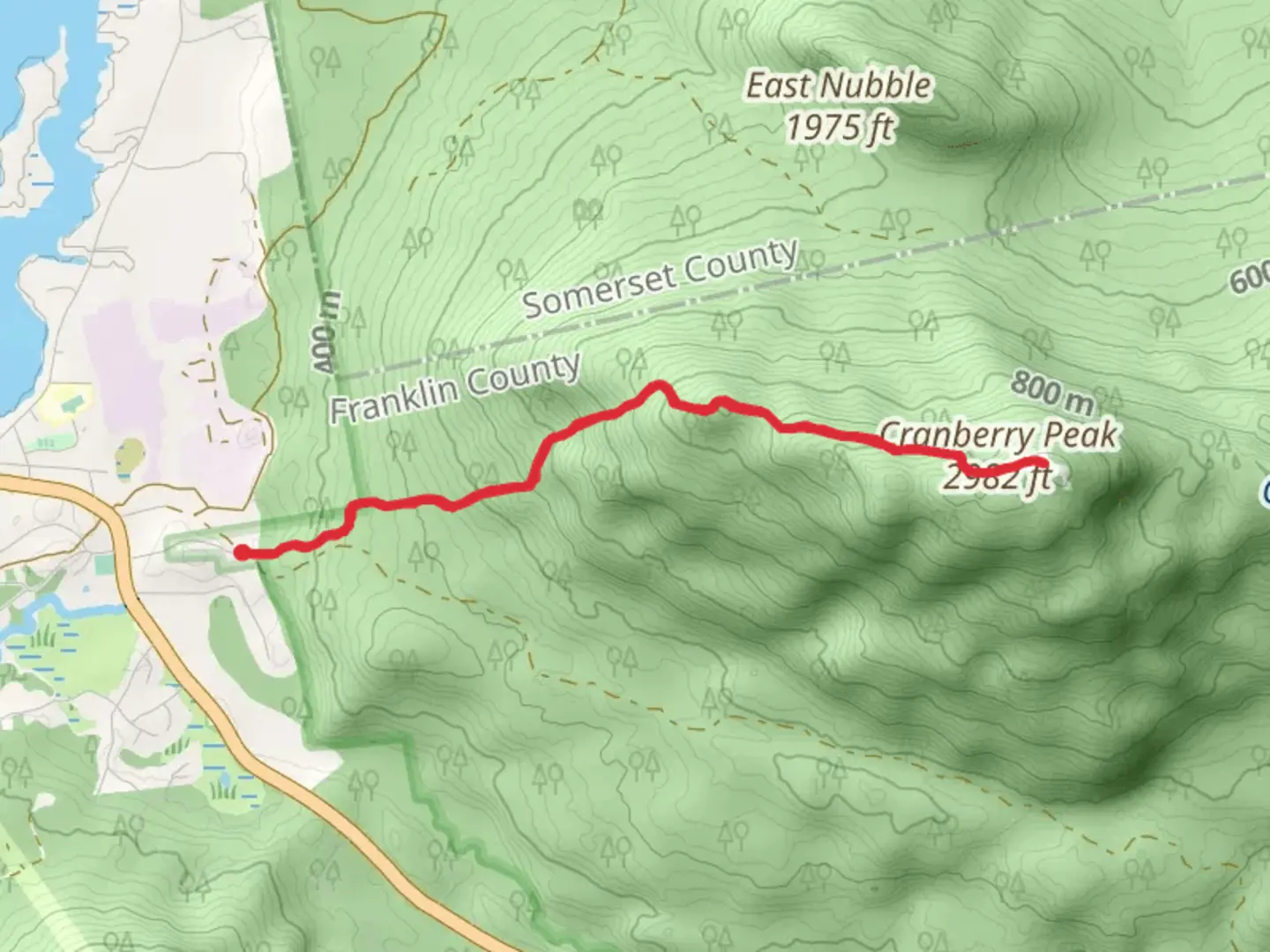 An image depicting the trail Cranberry Peak Trail and its surrounding area.