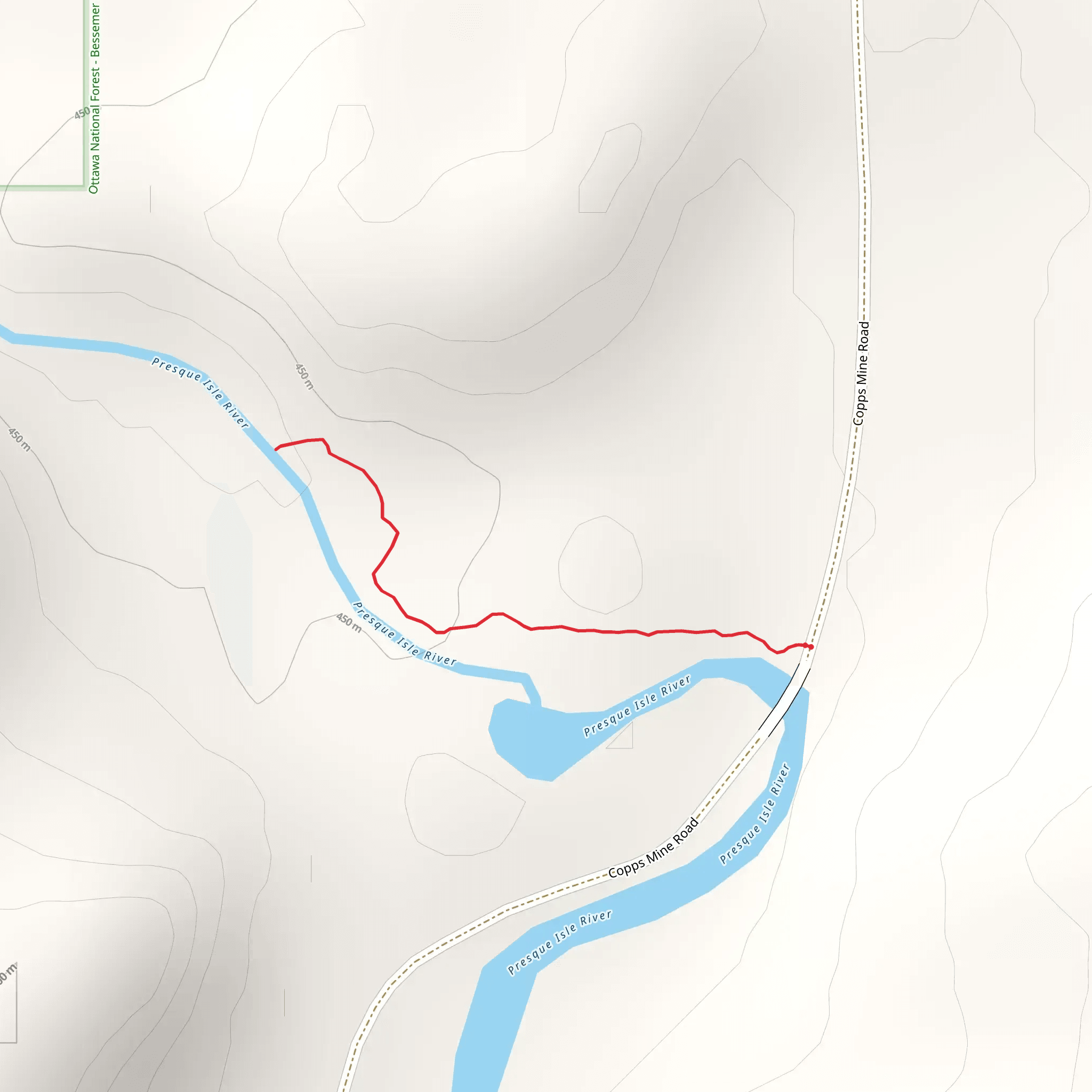 Yondota Falls Trail mobile static map