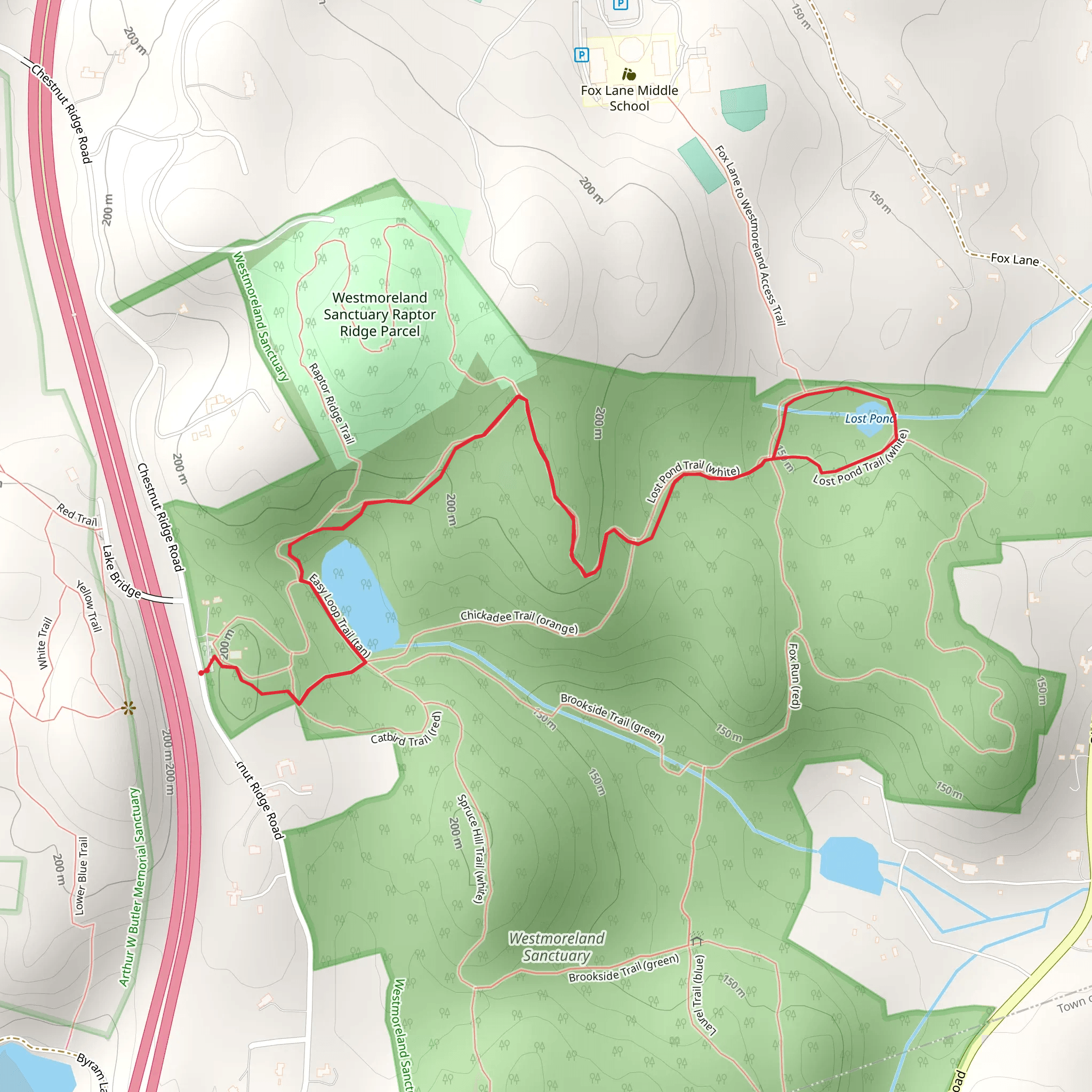 Lost Pond from Chestnut Ridge Road mobile static map