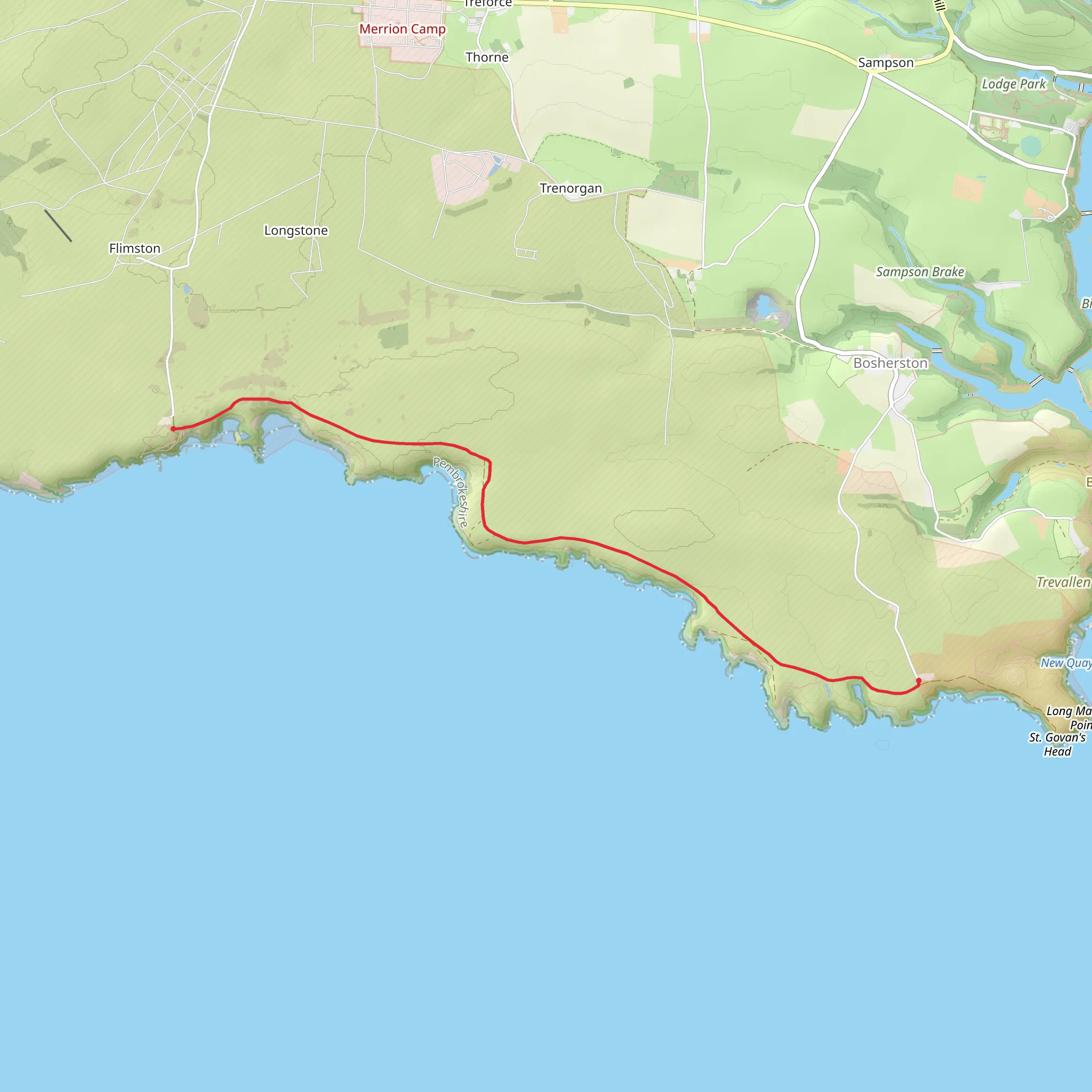 Stack Rocks - St Govan's mobile static map