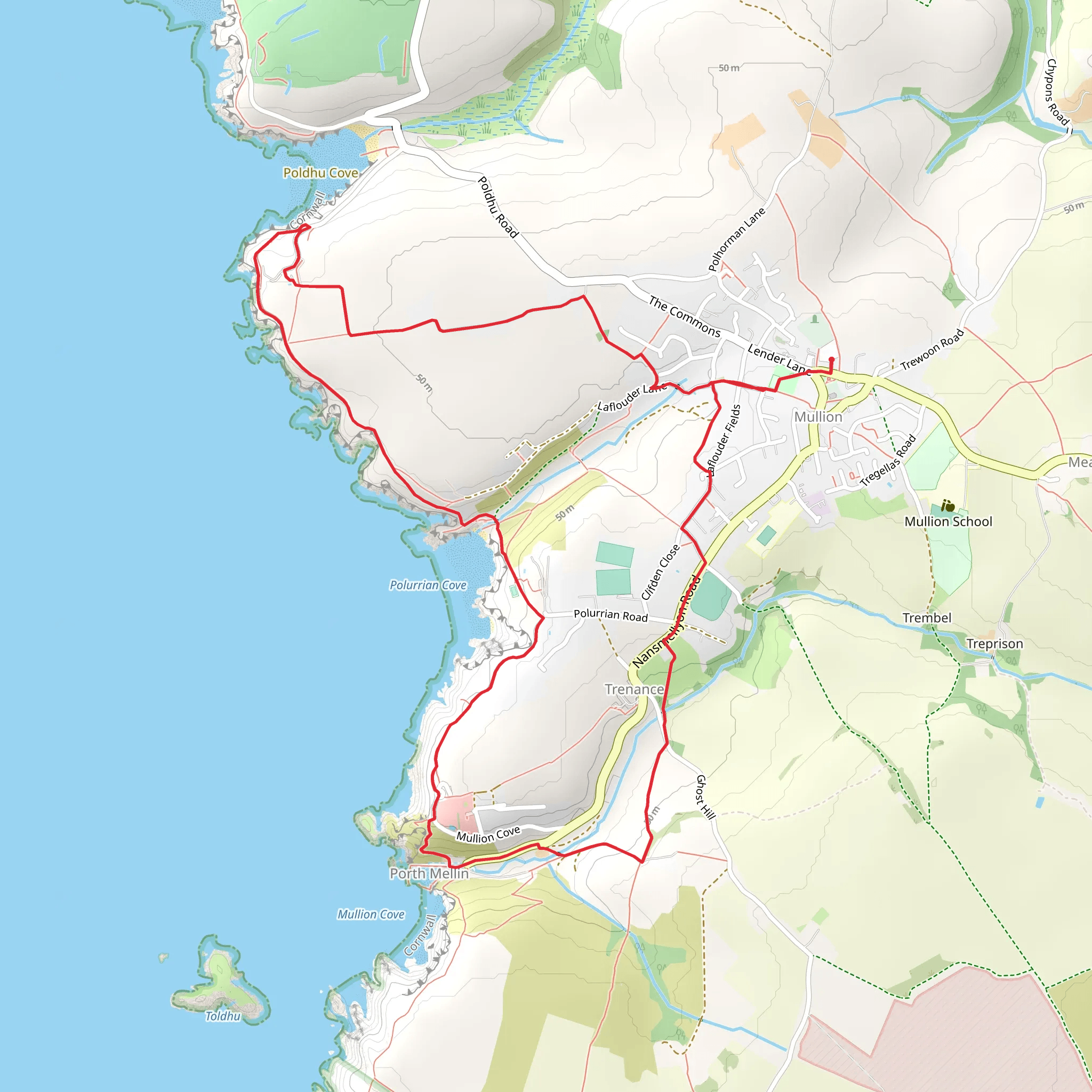 Mullion and Poldhu Walk mobile static map