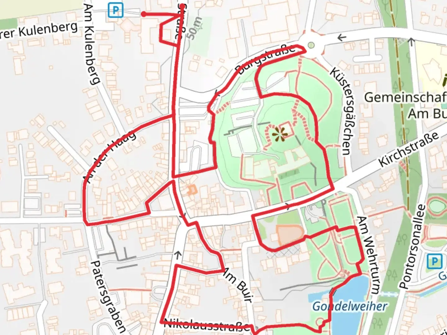 An image depicting the trail Gondelweiher Loop and its surrounding area.