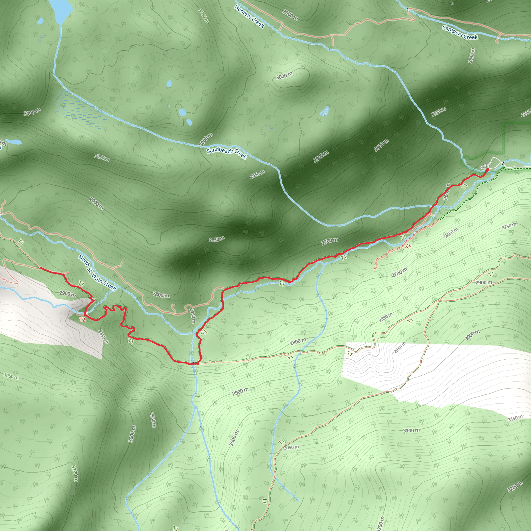 Wild Basin Trail mobile static map