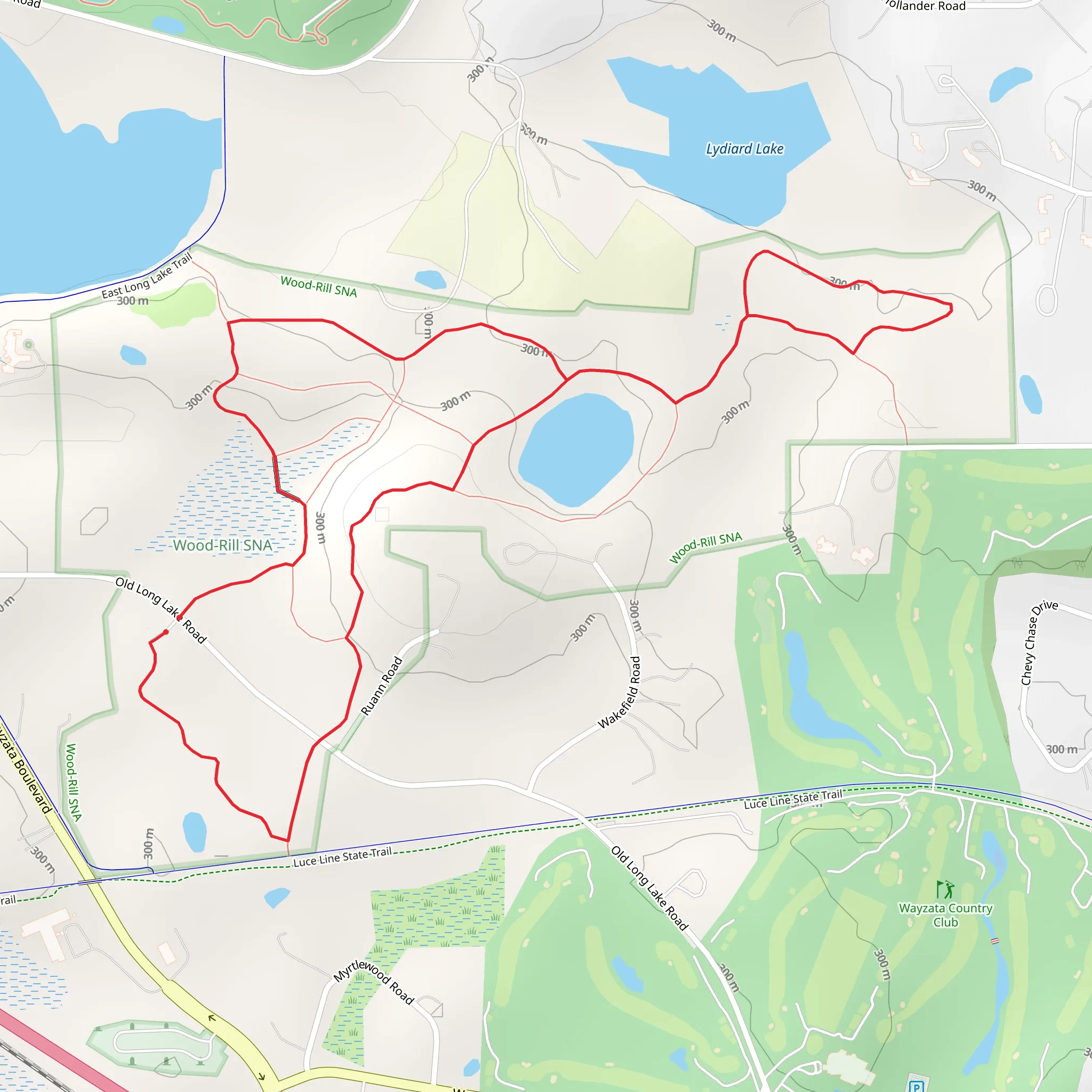 Loop around Old Long Lake Road mobile static map