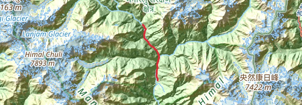 Manaslu Trek stage 5 Map