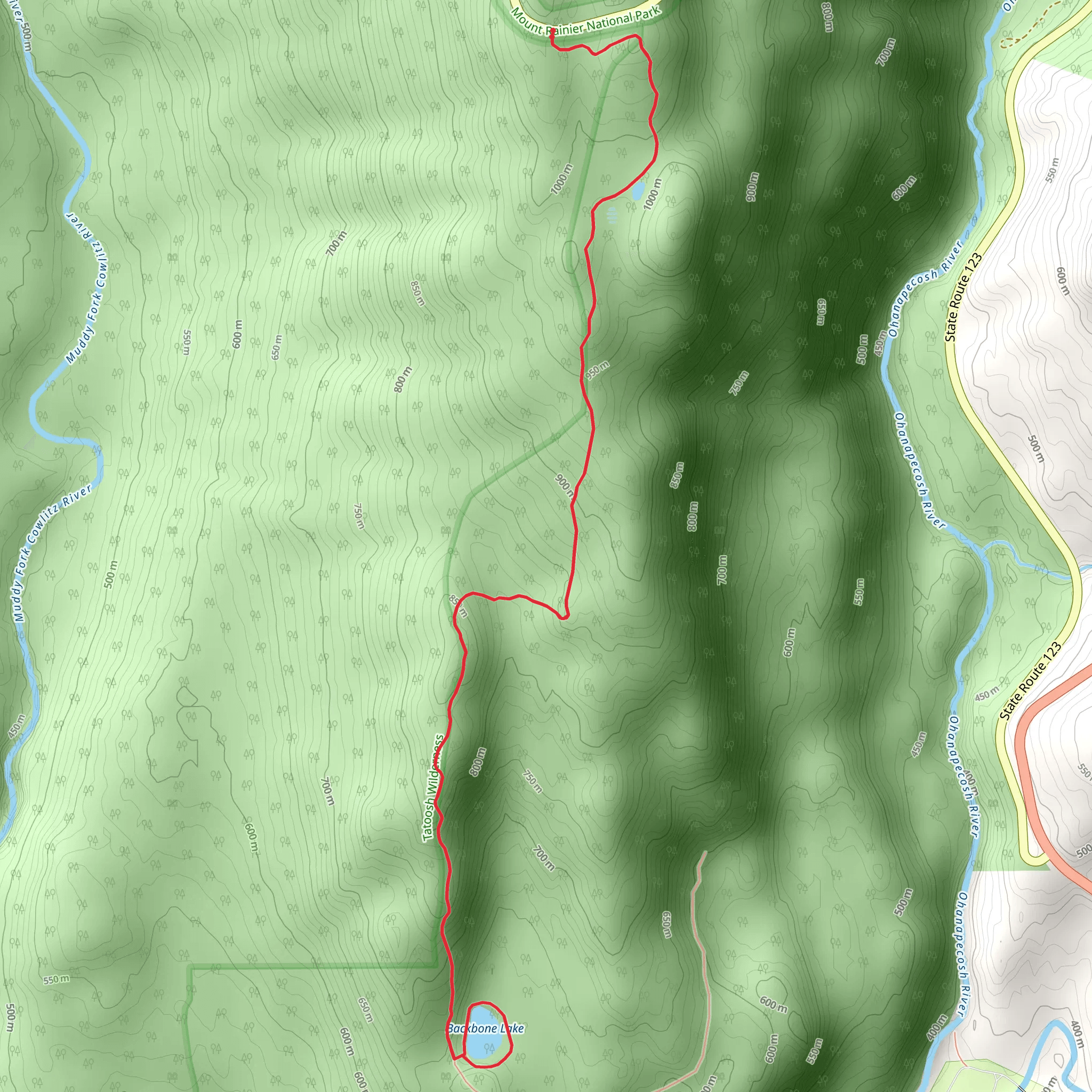 Backbone Lake Trail mobile static map