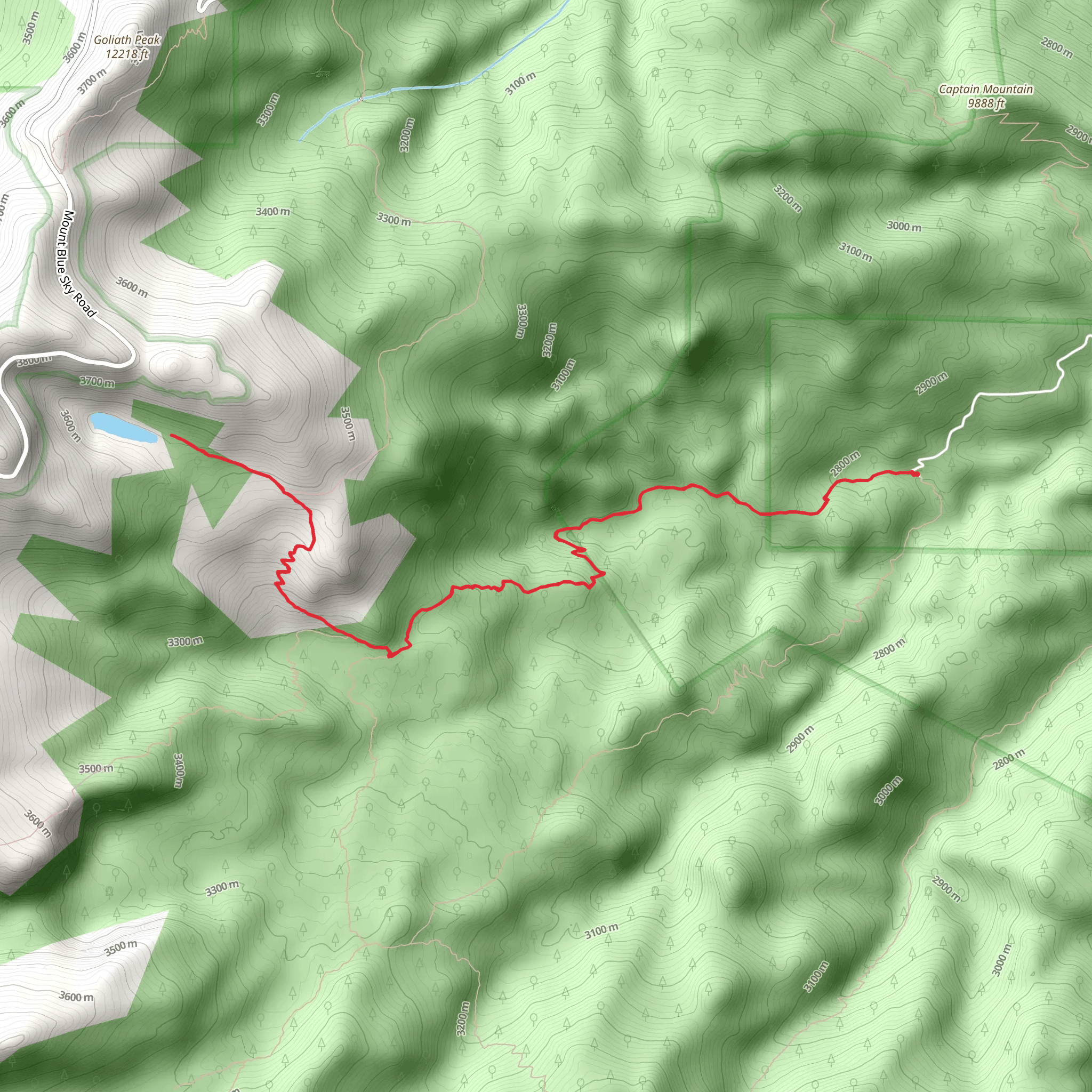 Lincoln Lake via Beaver Meadows 44 mobile static map