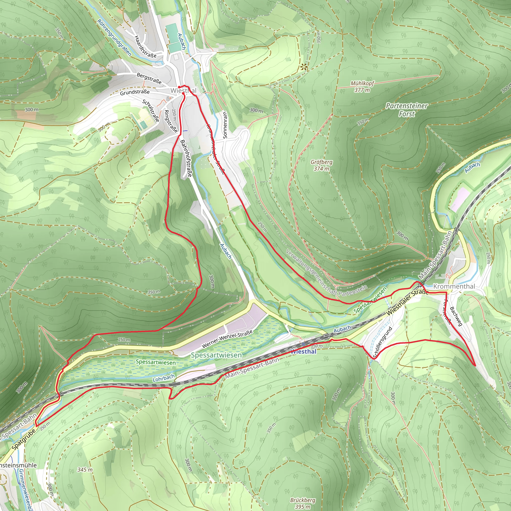 Oertlicher Wanderweg Wiesthal Loop mobile static map