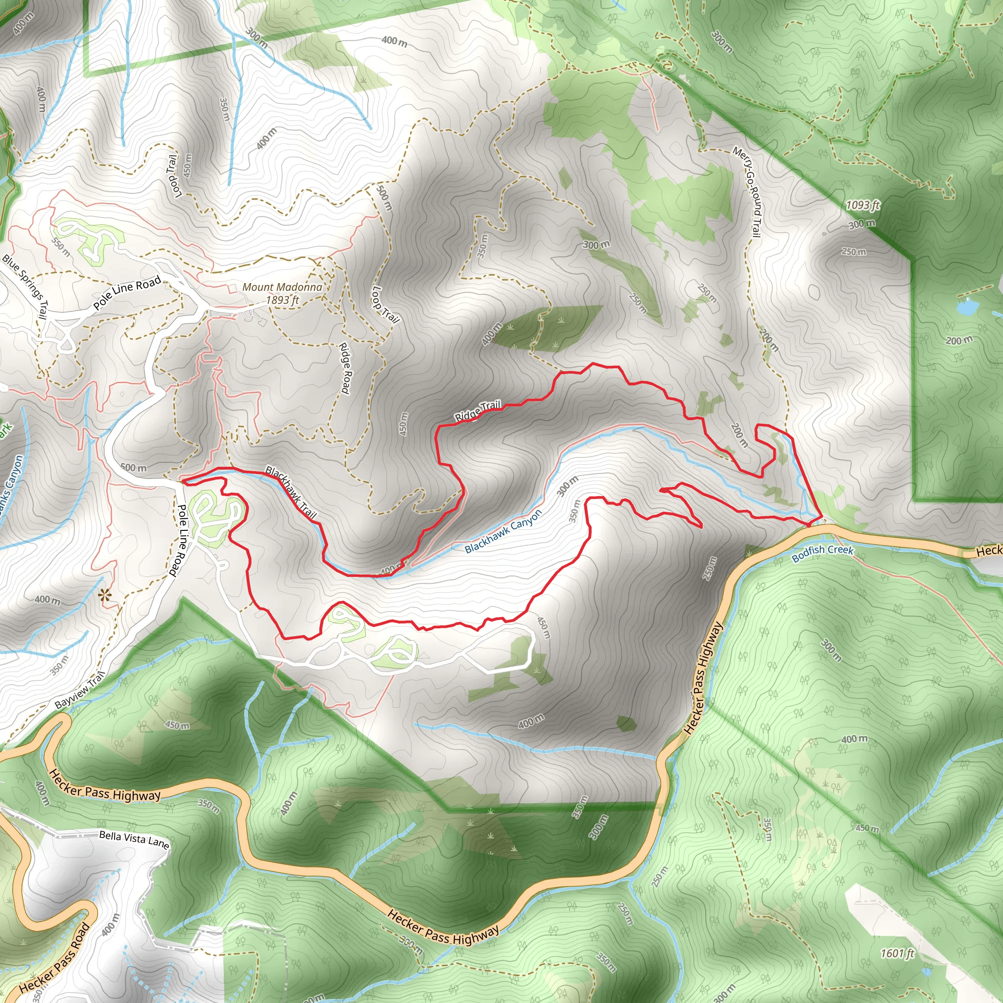 Blackhawk Canyon - Sprig Lake Loop Trail mobile static map