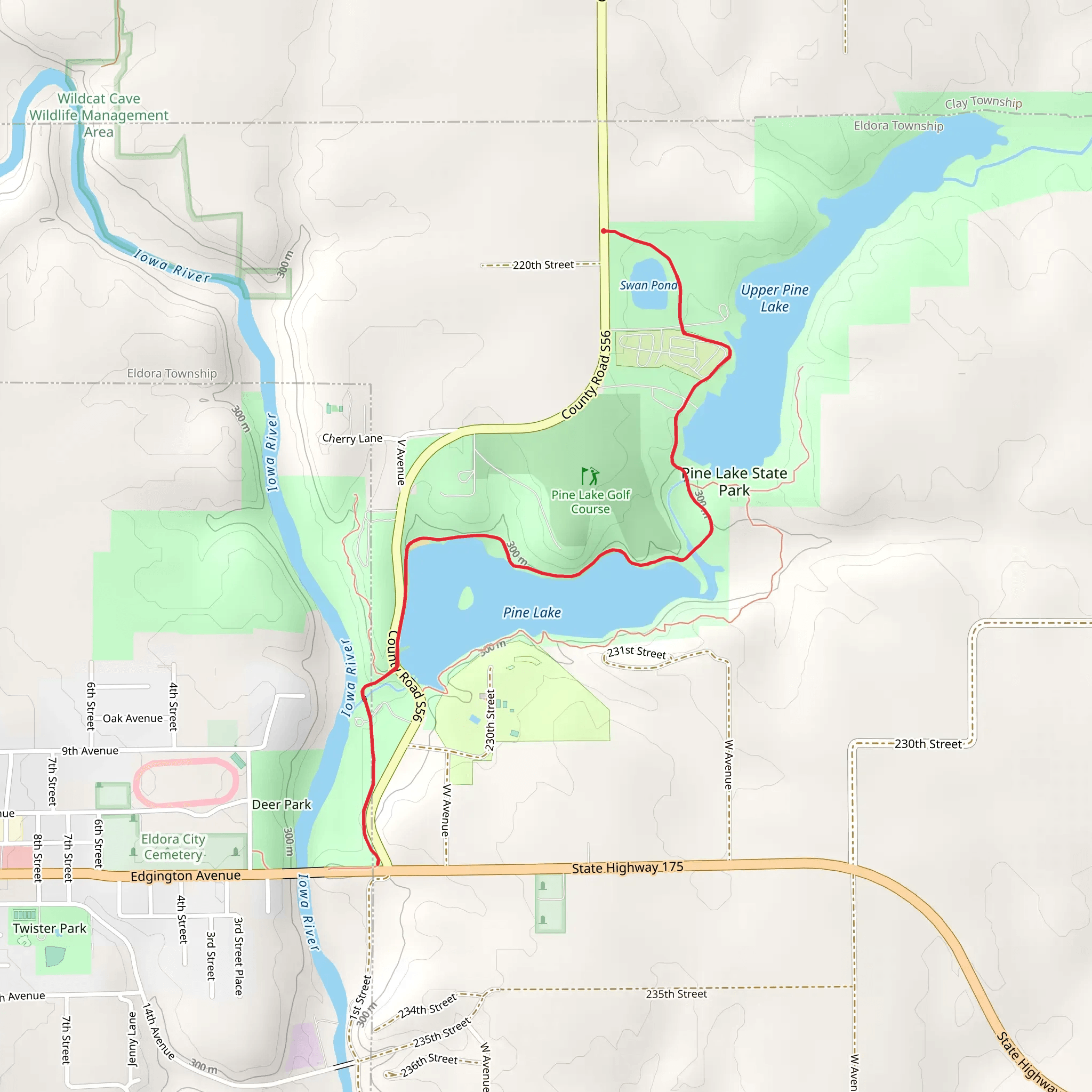 Pine Lake State Park Walk mobile static map