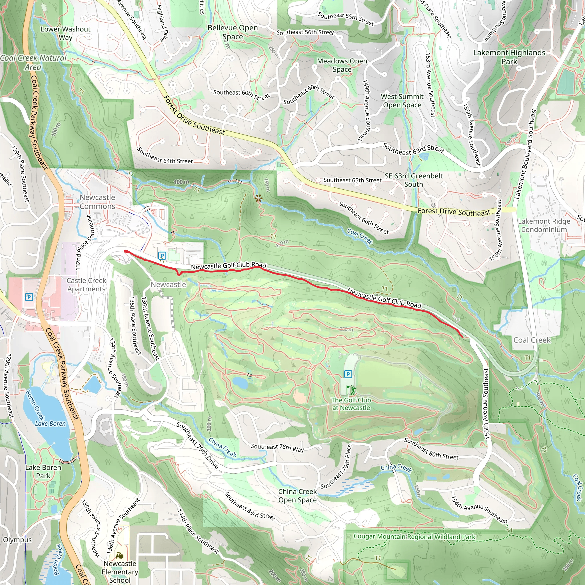 Golf Course Trail mobile static map