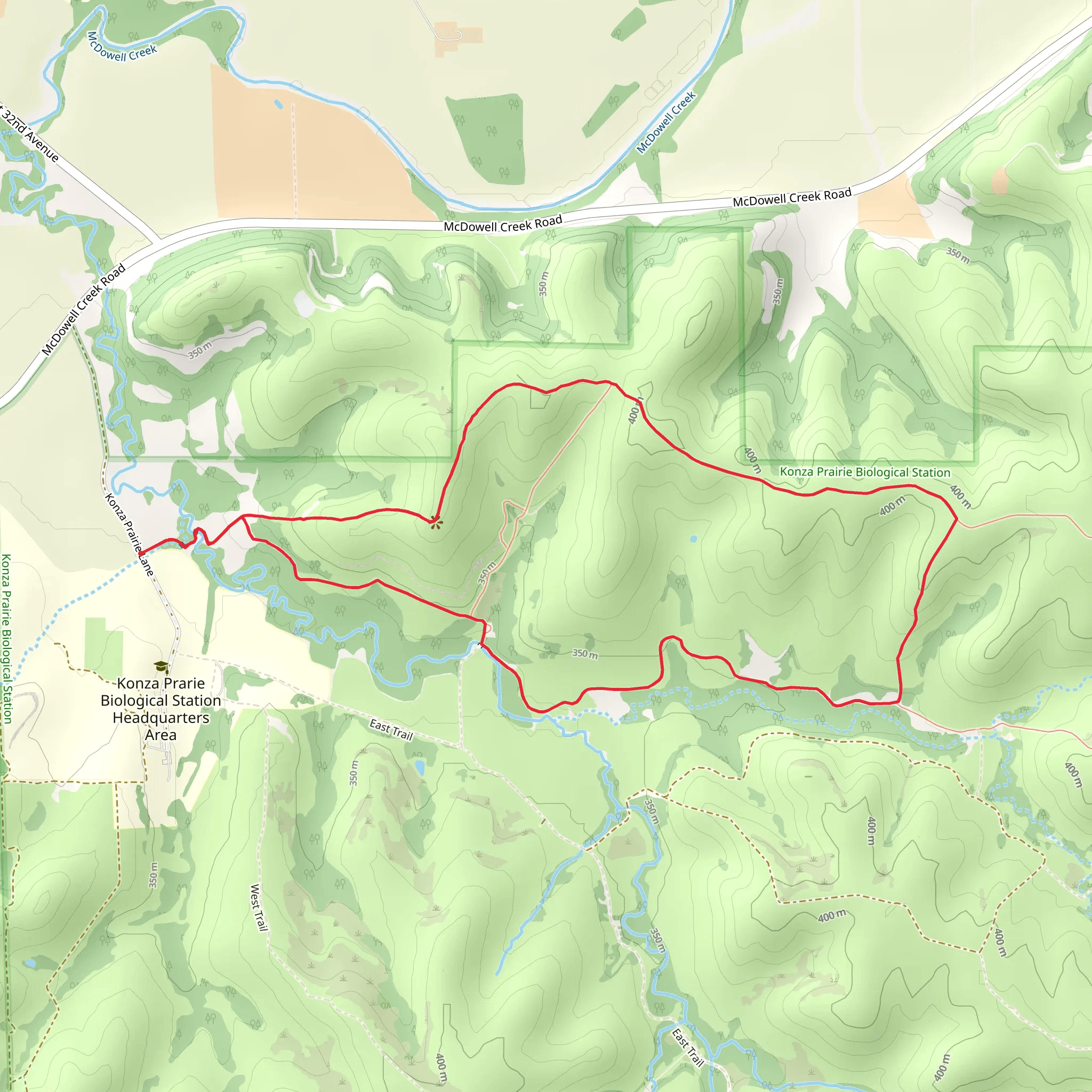 Konza Prairie Nature Loop Trail mobile static map