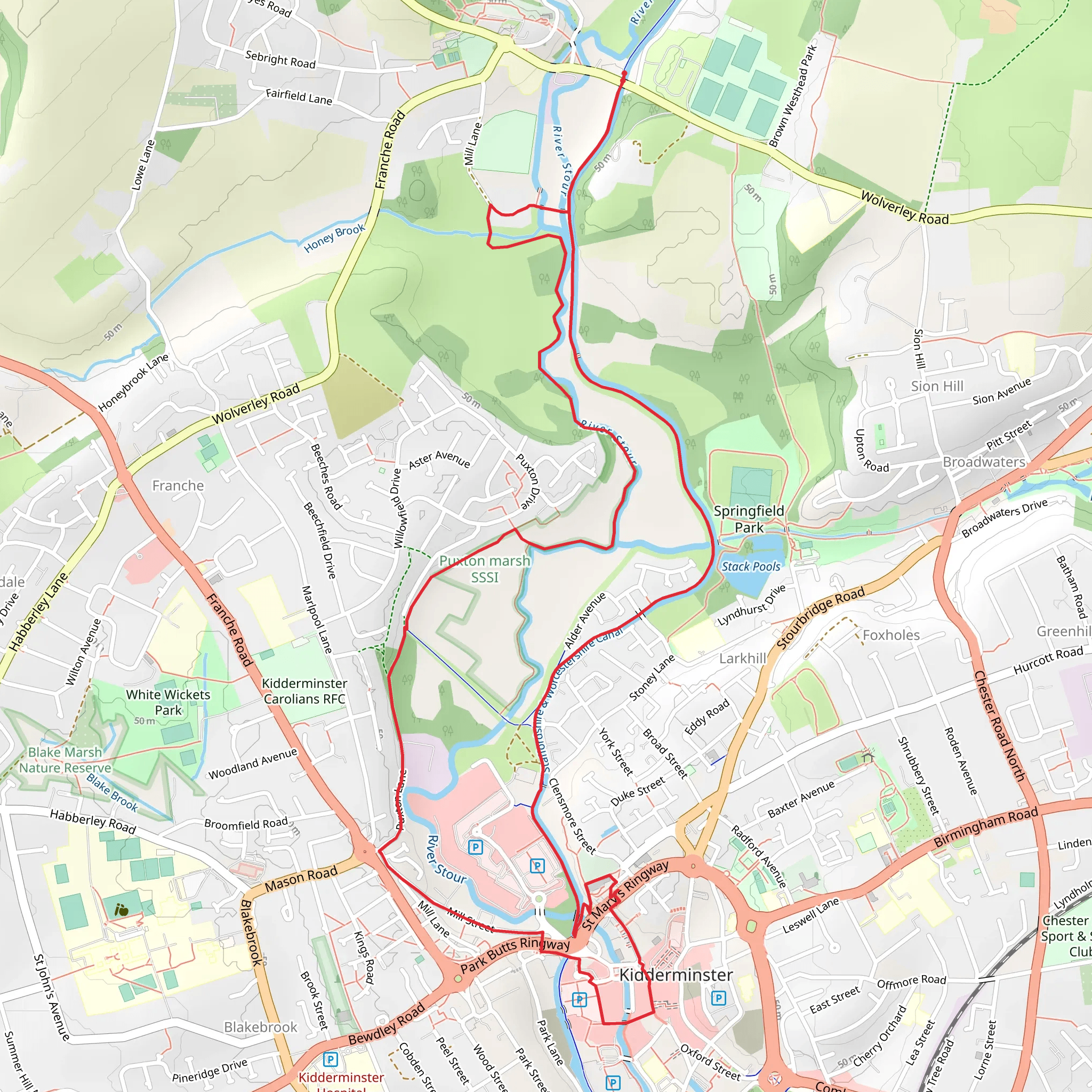 River Stour and Wolverley Loop mobile static map
