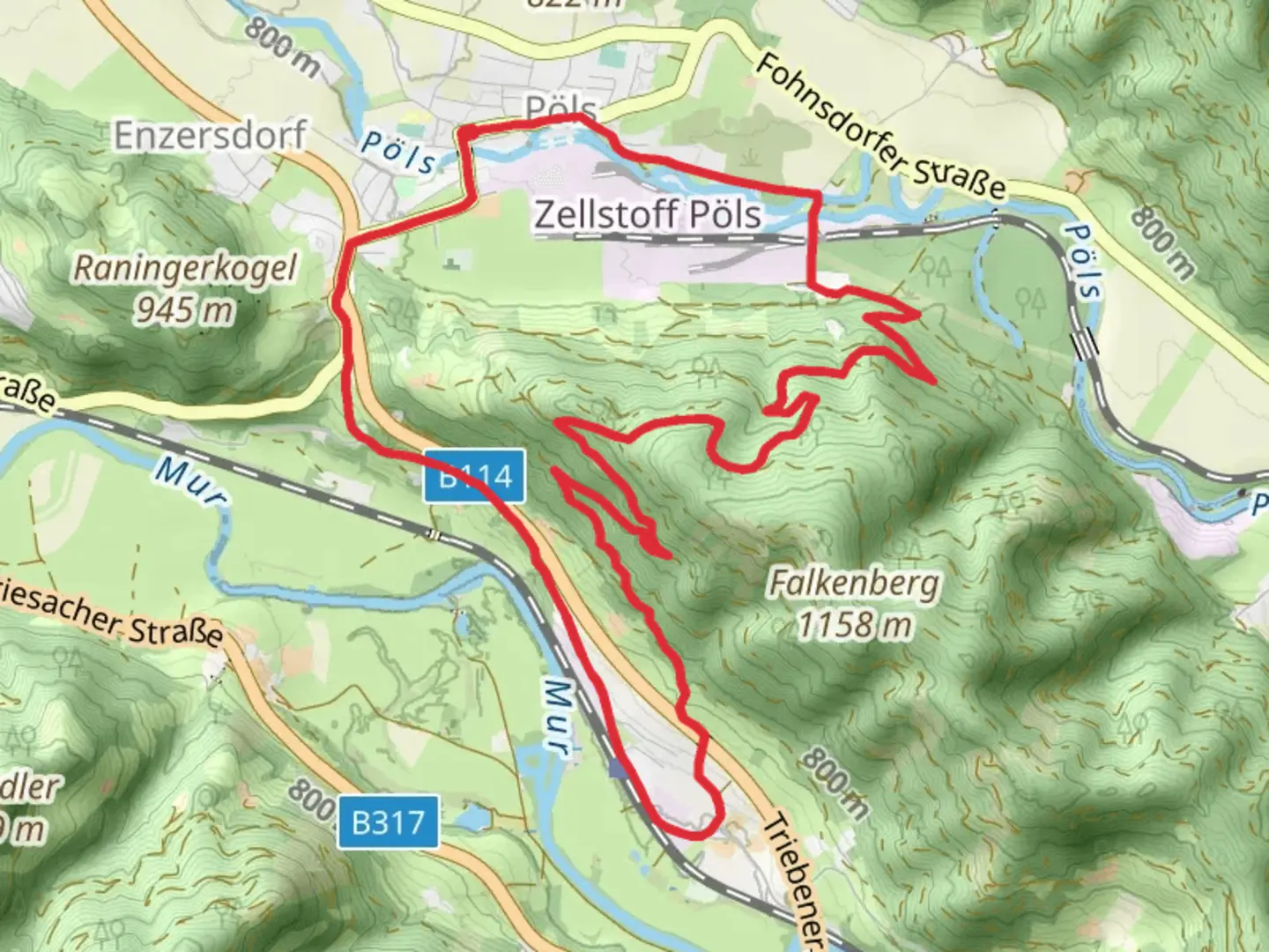 An image depicting the trail Ruin Reifenstein - Thalheim Castle Loop Trail and its surrounding area.