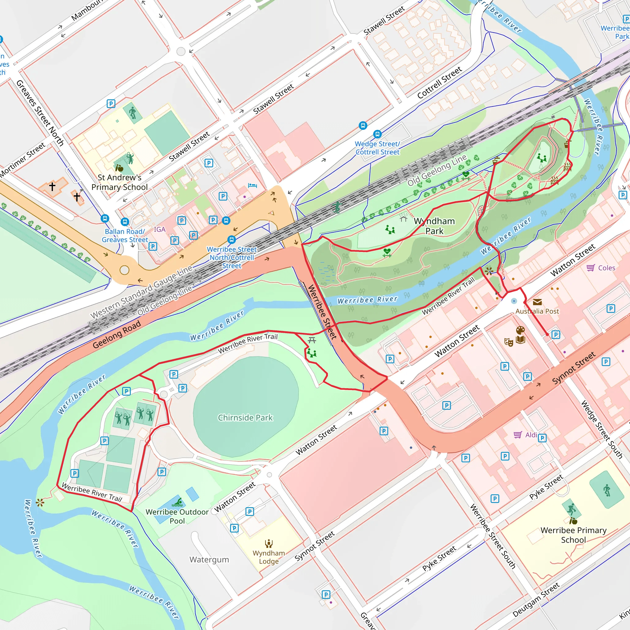 Wyndham Park Loop Walk mobile static map