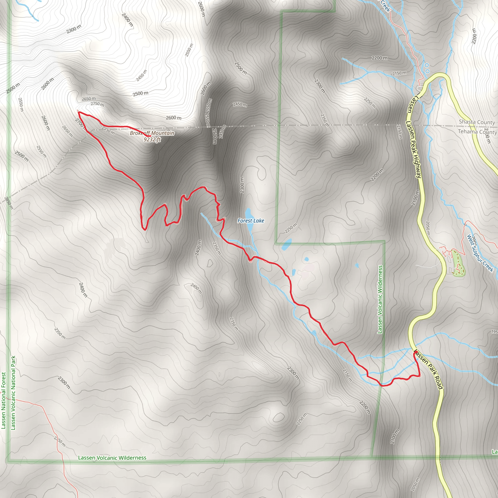 Brokeoff Mountain Trail mobile static map