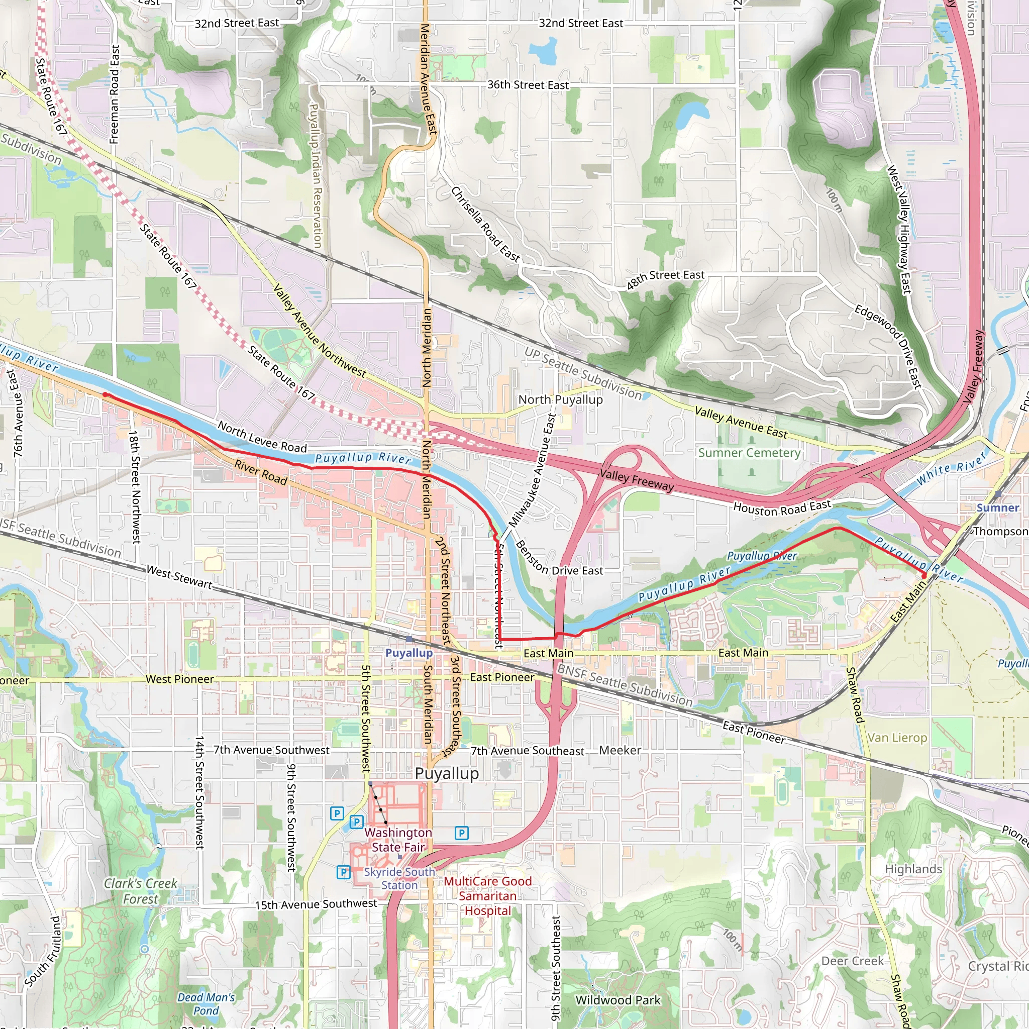 Puyallup River Trail mobile static map