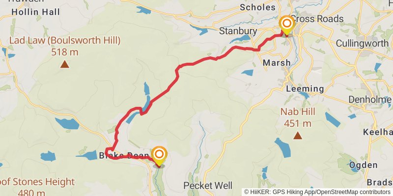 Bronte Loop from Hebden Bridge stage 2 Map