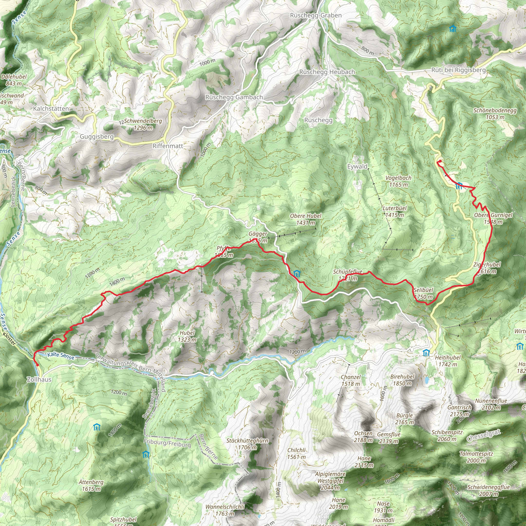 Gantrisch-Panoramaweg mobile static map