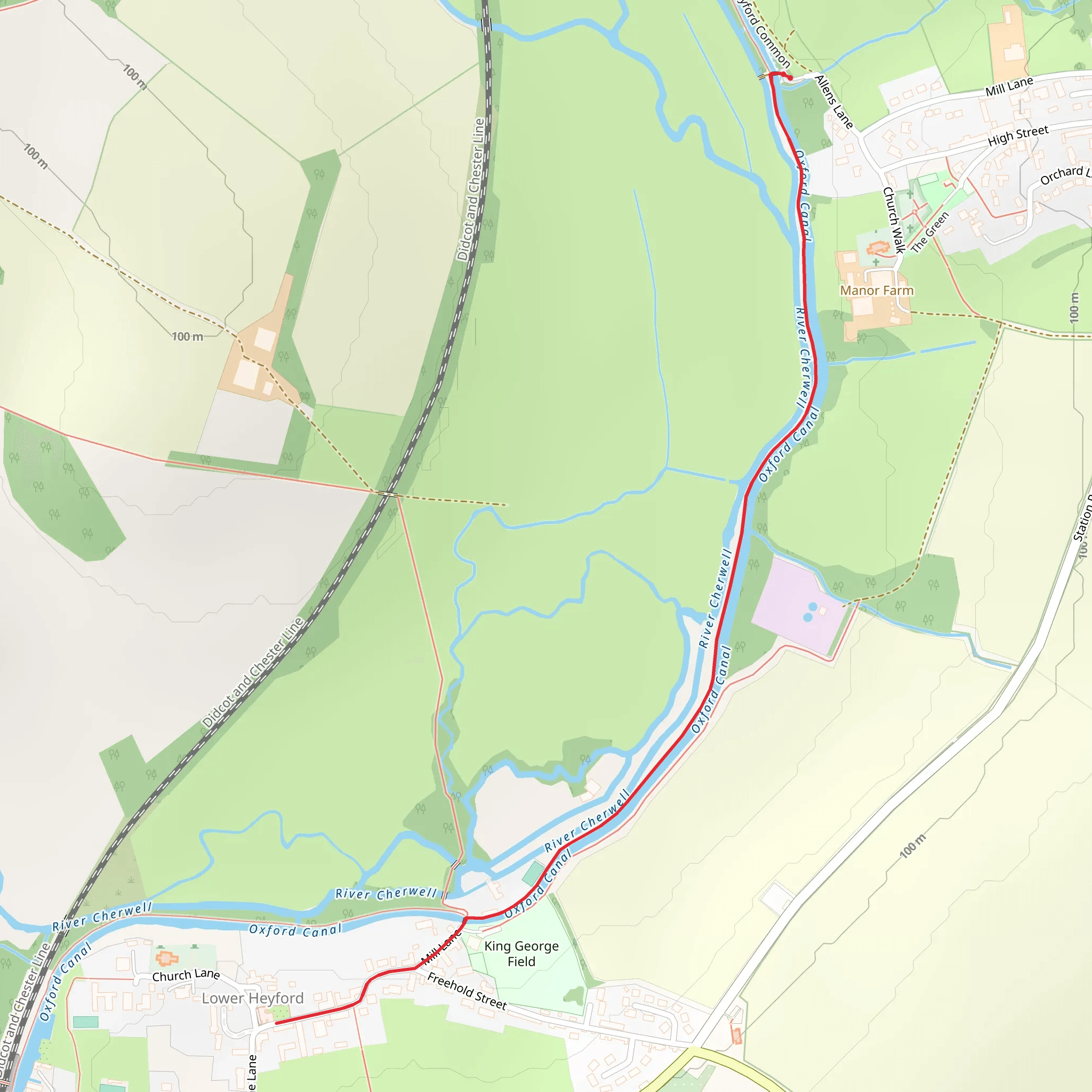 Oxford Canal Walk - Upper Heyford mobile static map