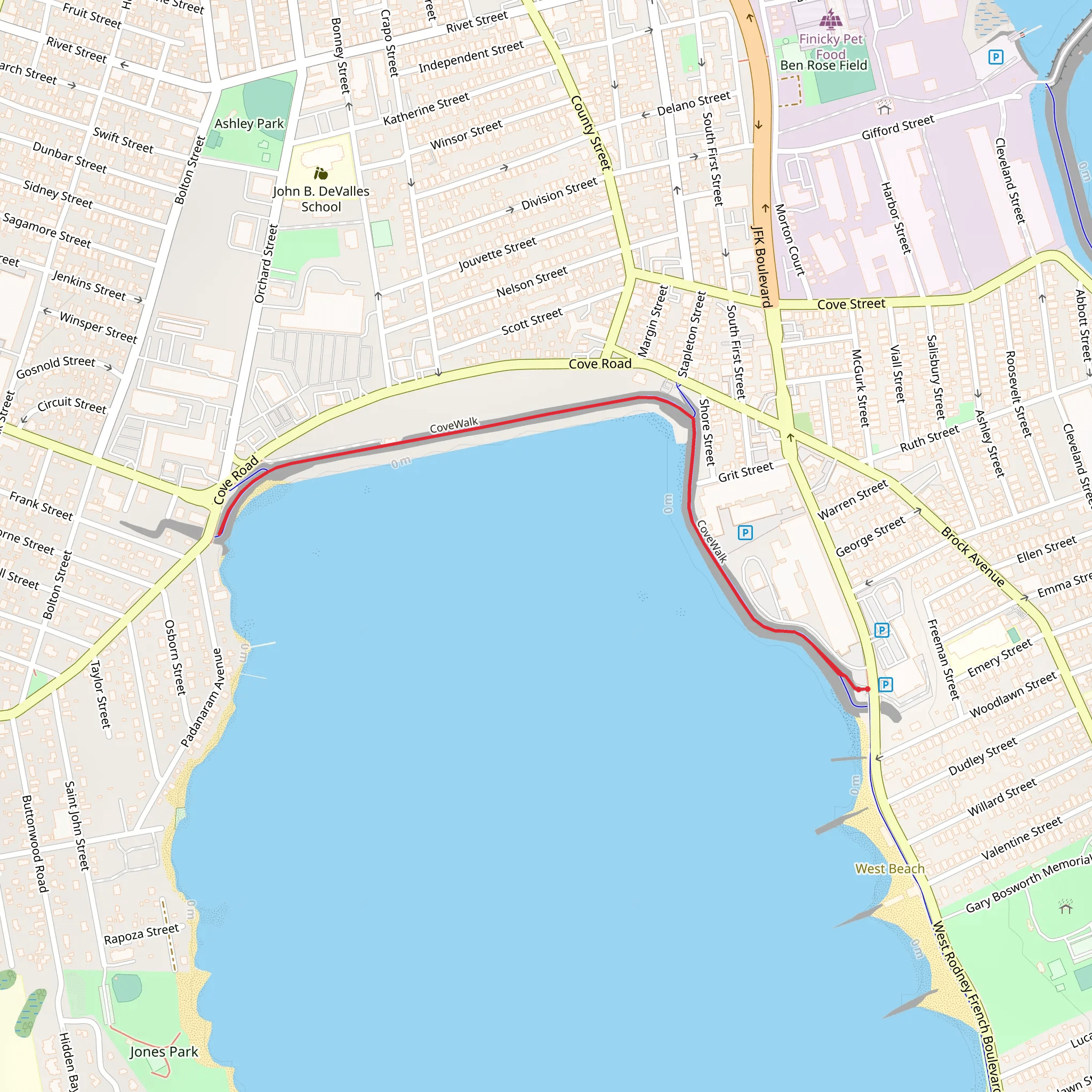 Clark's Cove Trail mobile static map