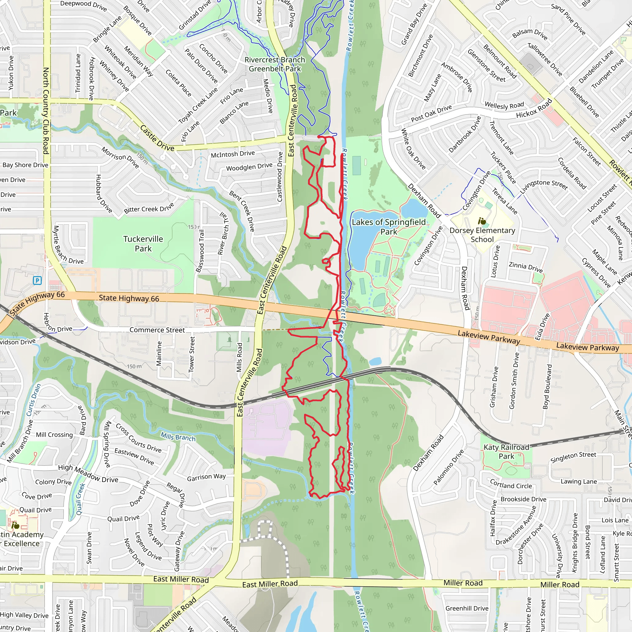 Rowlett Creek Walkalong mobile static map
