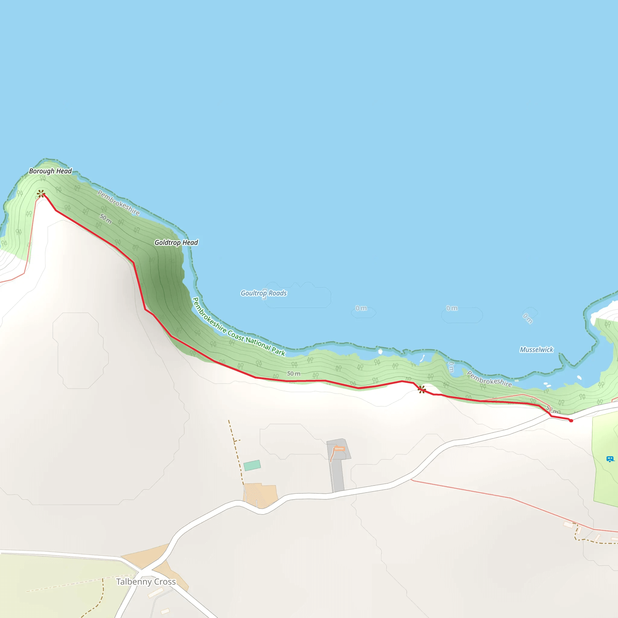 Borough Head - Short Walk mobile static map