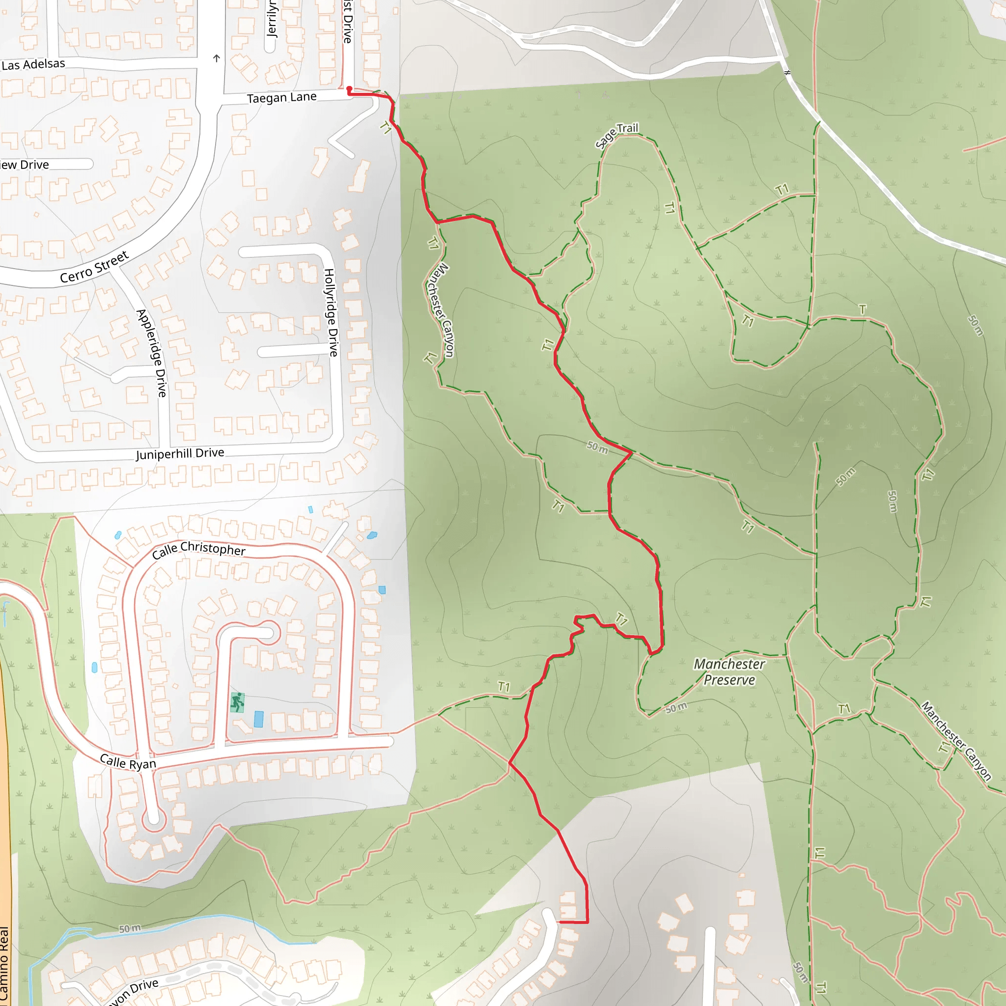 Manchester Canyon - Manchester Preserve mobile static map