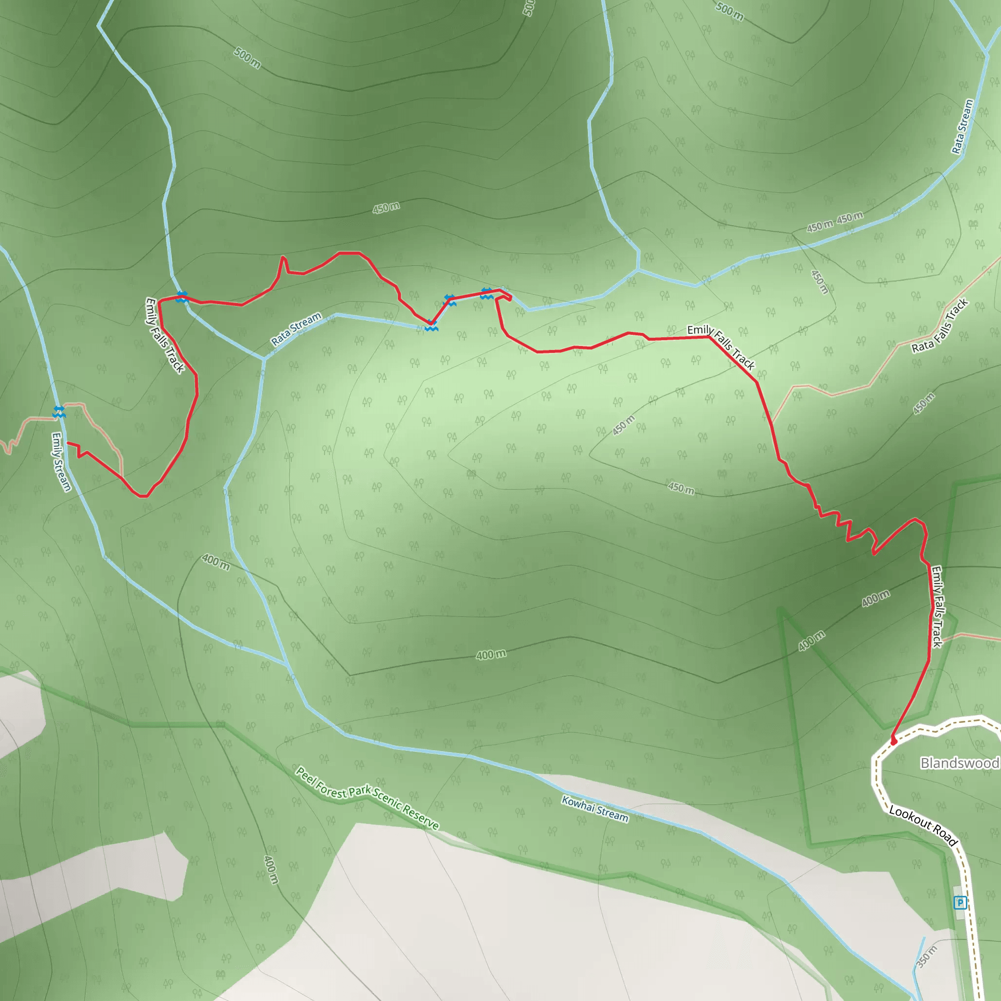 Emily Falls Track mobile static map