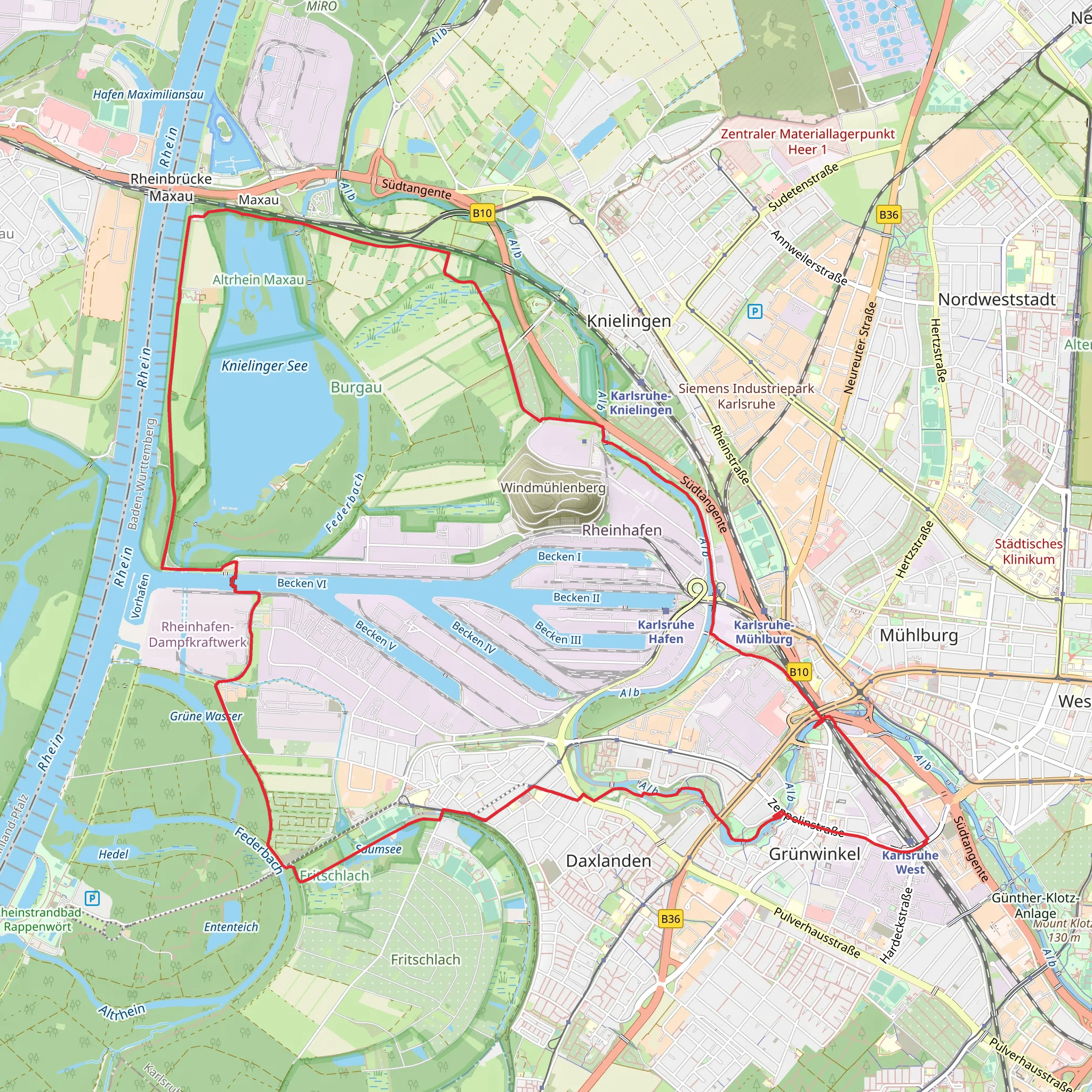 Grunwinkel and Knielinger See Loop mobile static map