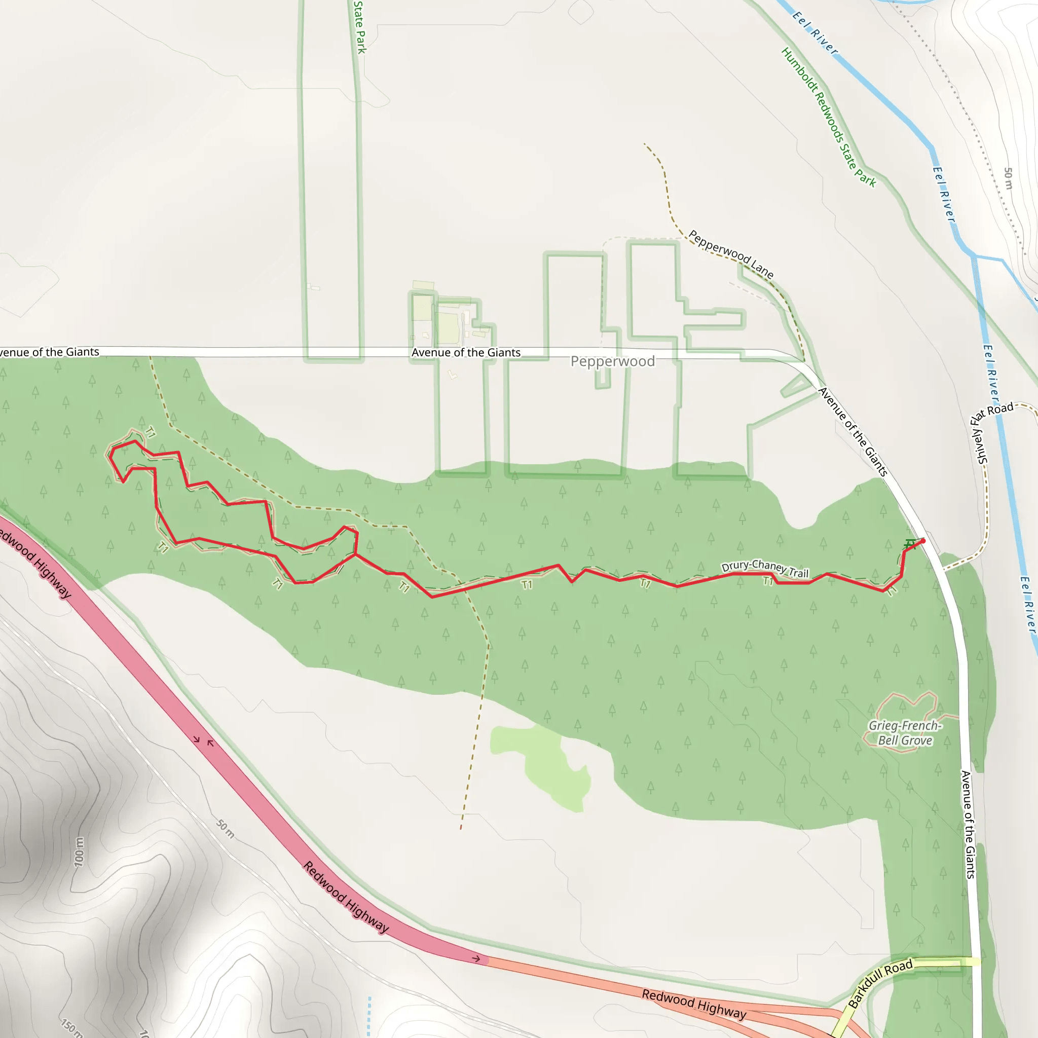 Drury-Chaney Loop Trail mobile static map