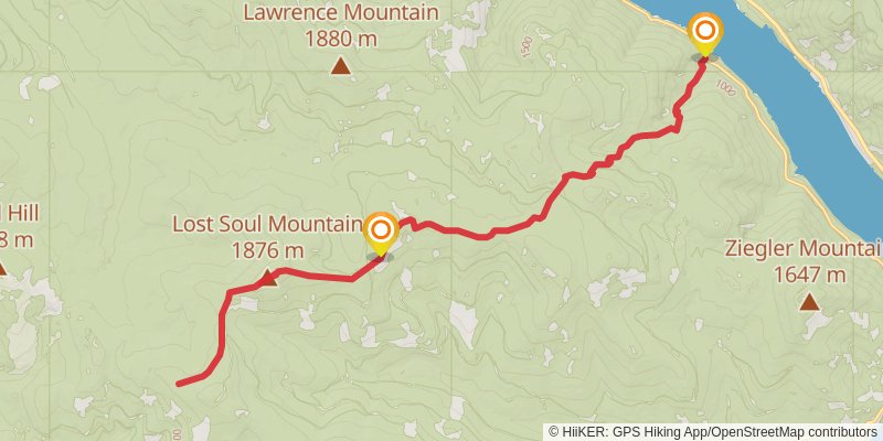 Giebler - Lost Soul Divide Trail stage 3 Map