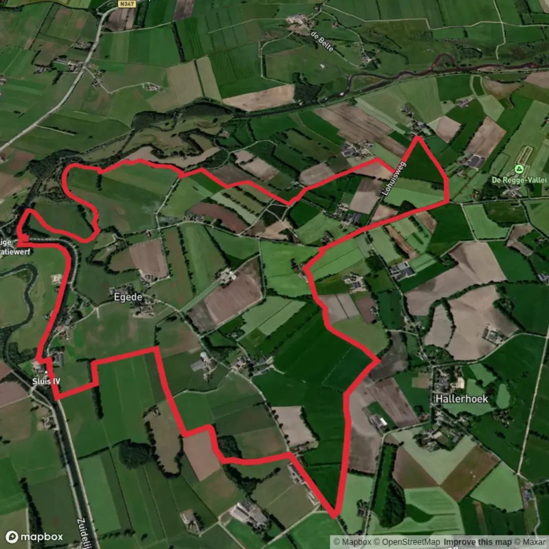 An image depicting the trail Overijssels Kanaal via Hillegers Weg and Hancateweg-Oost Loop and its surrounding area.