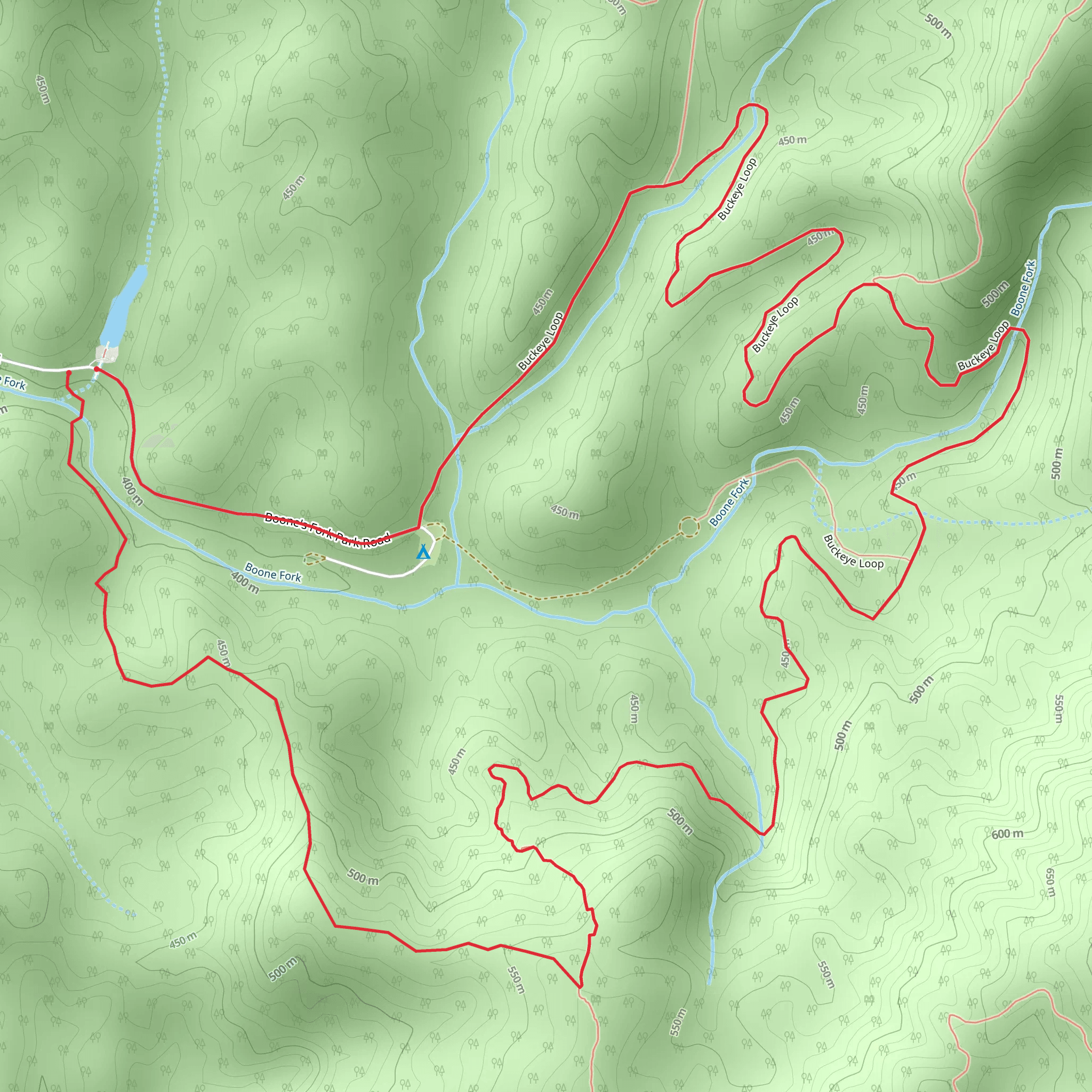 Buckeye and Boone Fork Loop mobile static map