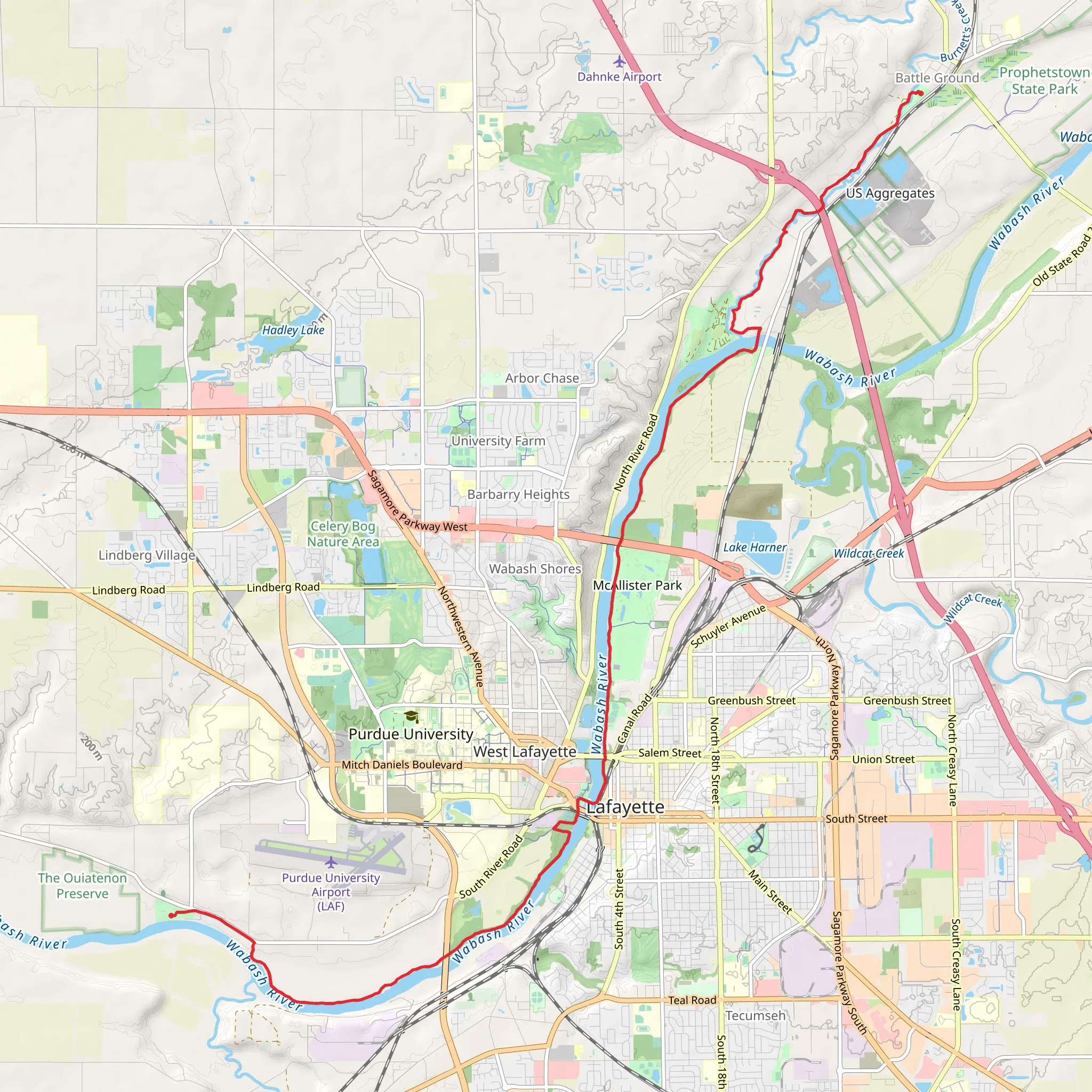 Wabash Heritage Trail mobile static map