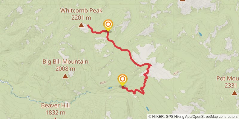 Gunsight Peak Trail via Spotted Bear River Trail stage 2 Map