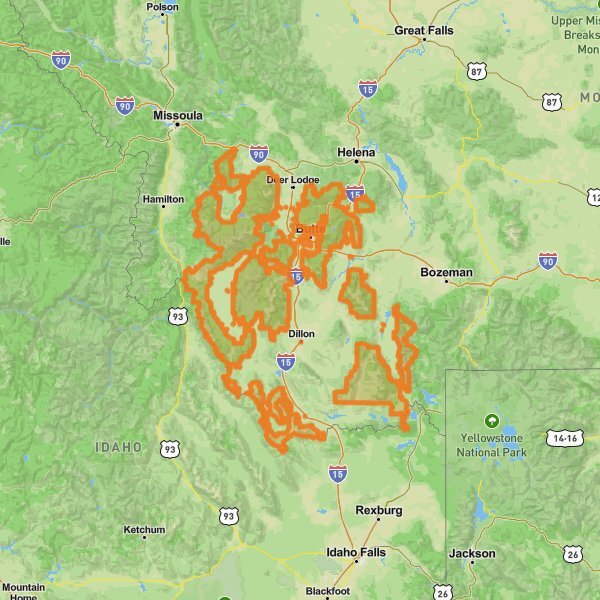 Beaverhead-Deerlodge National Forest mobile static map