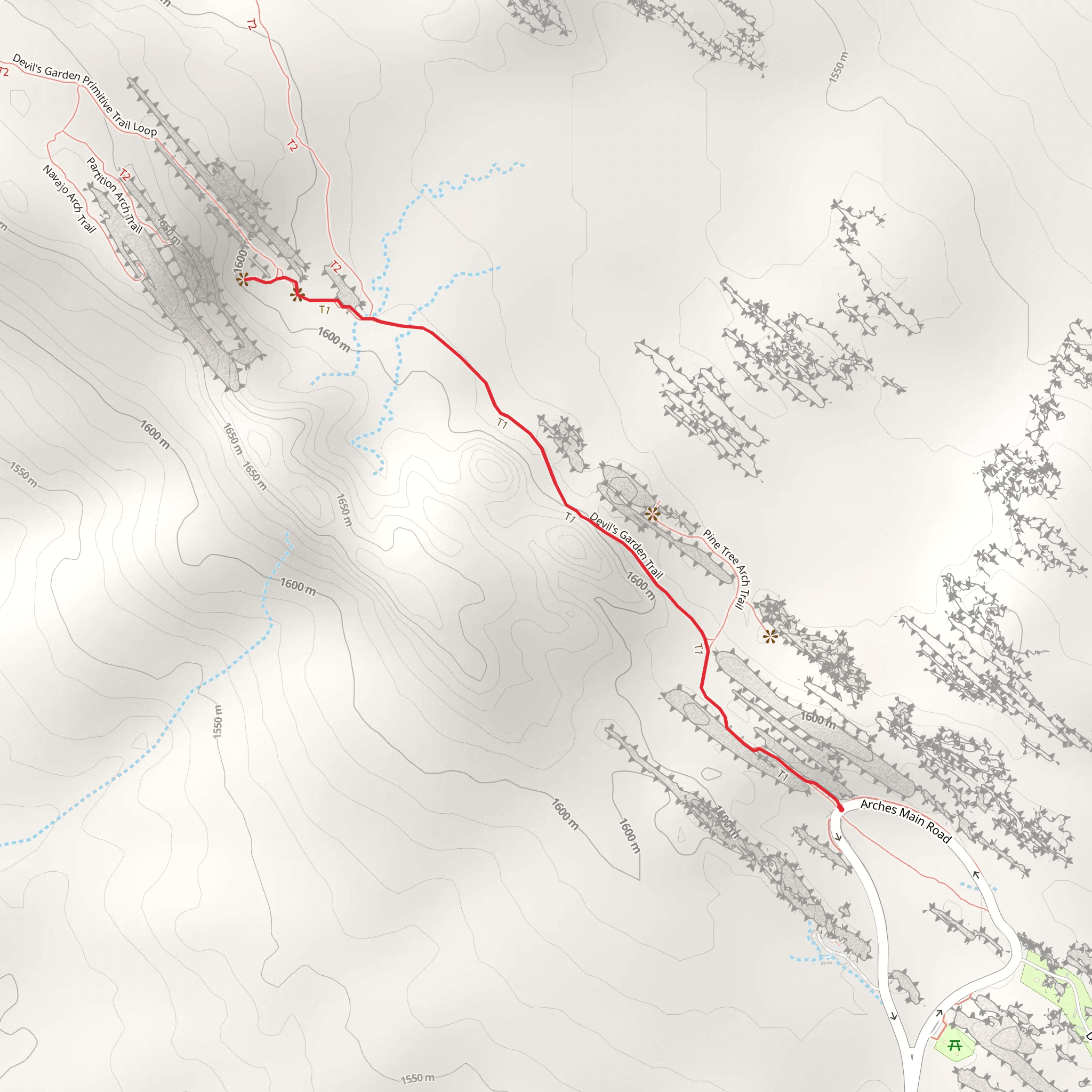 Landscape Arch Trail mobile static map