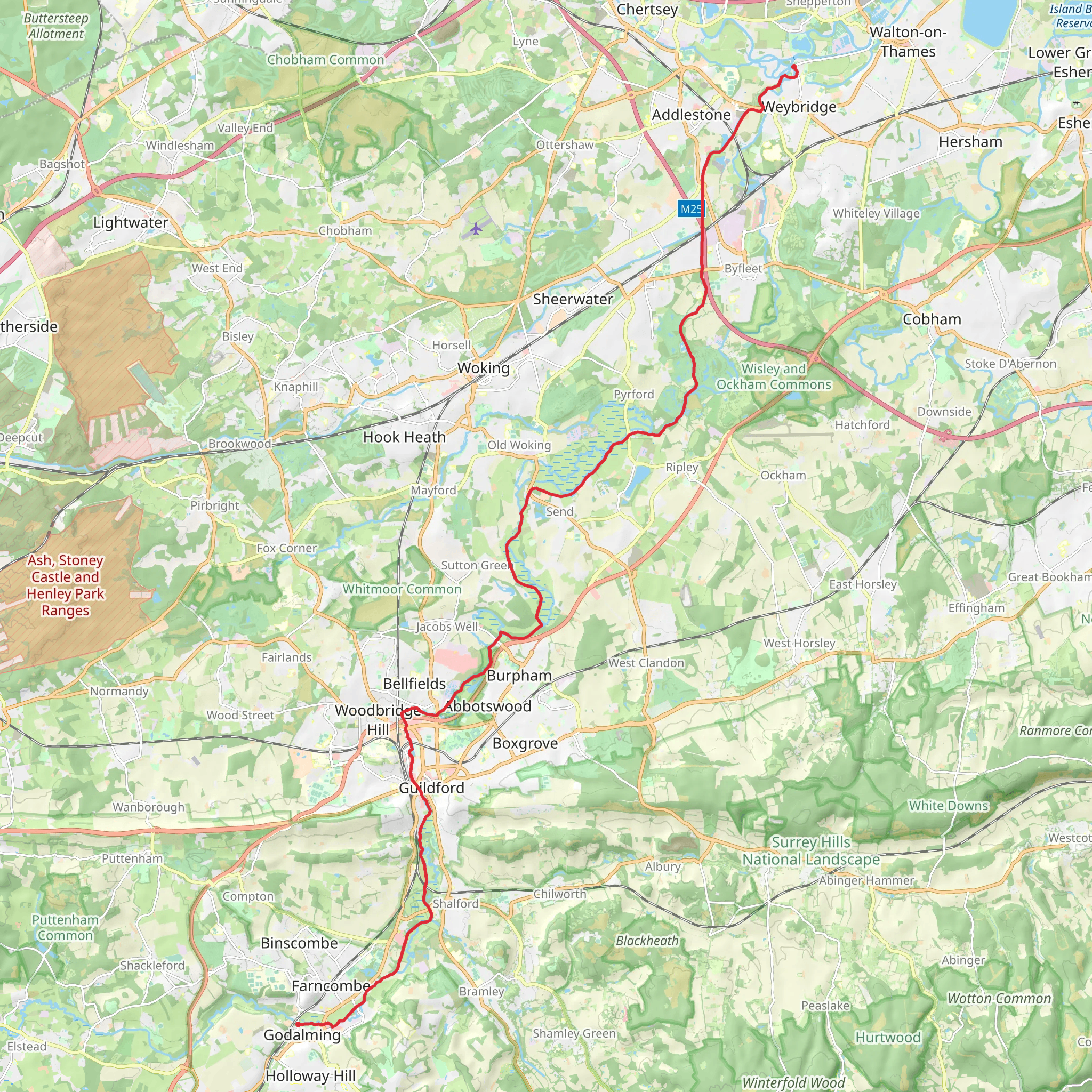 River Wey Path mobile static map