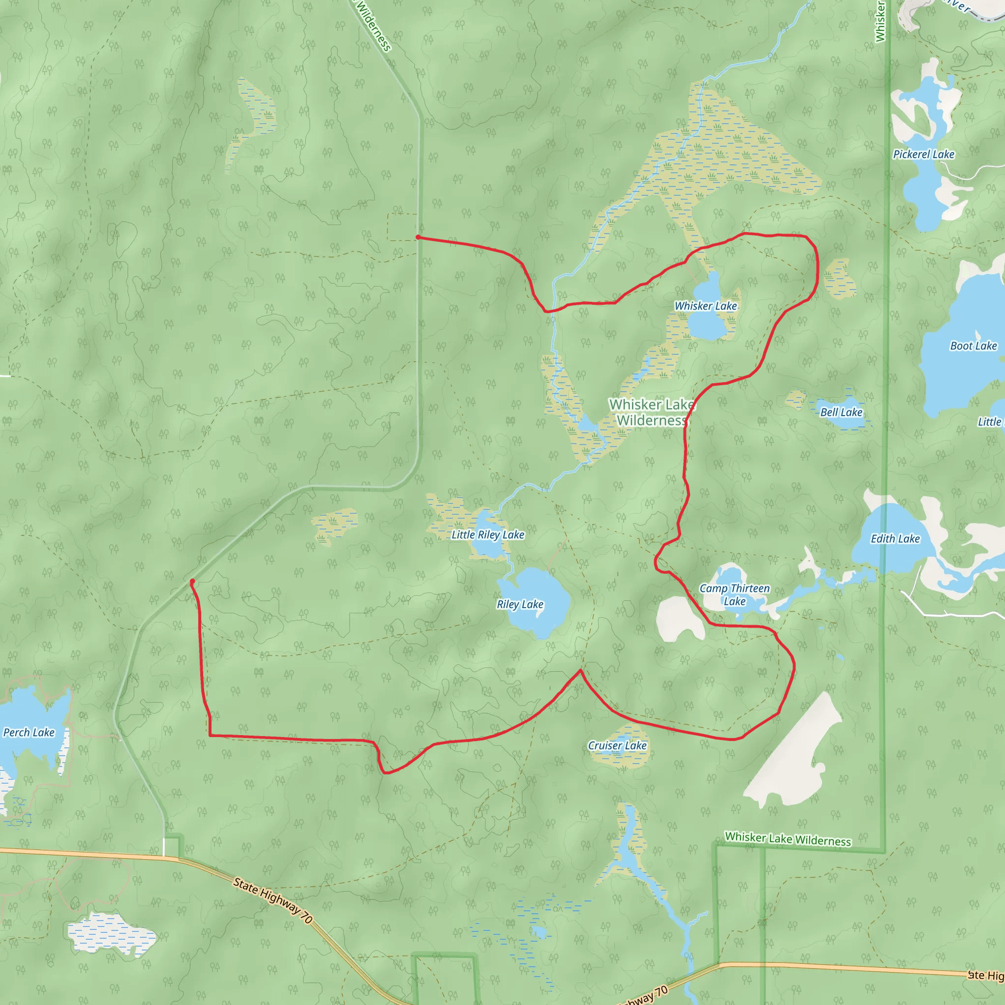 Whisker Lake Wilderness Trail mobile static map