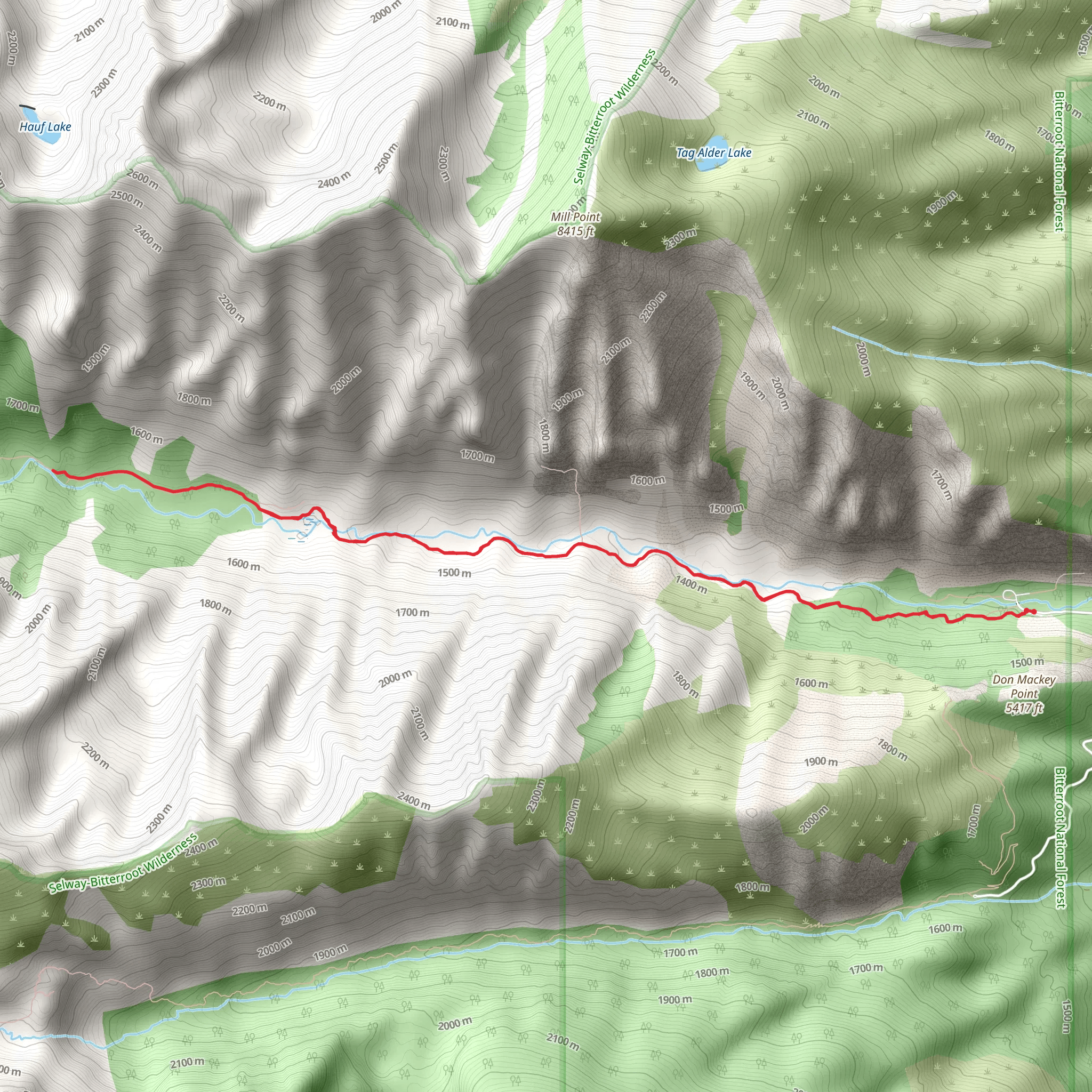 Blodgett Canyon Trail mobile static map