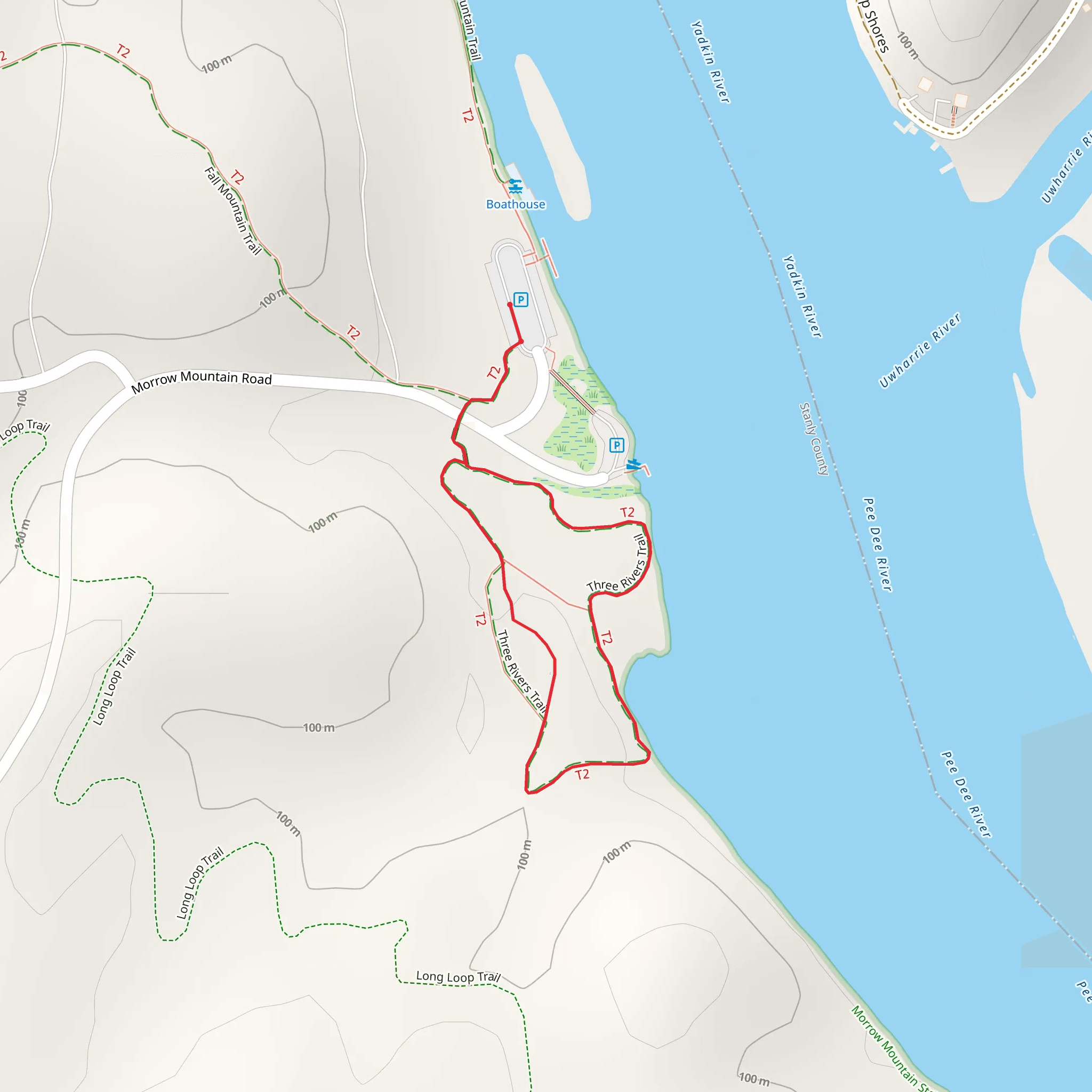 Three Rivers Trail Loop mobile static map